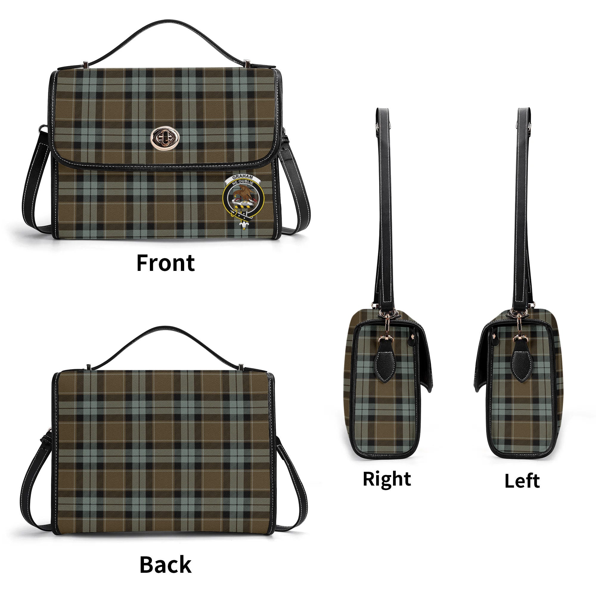 Graham of Menteith Weathered Tartan Crest Satchel Bag