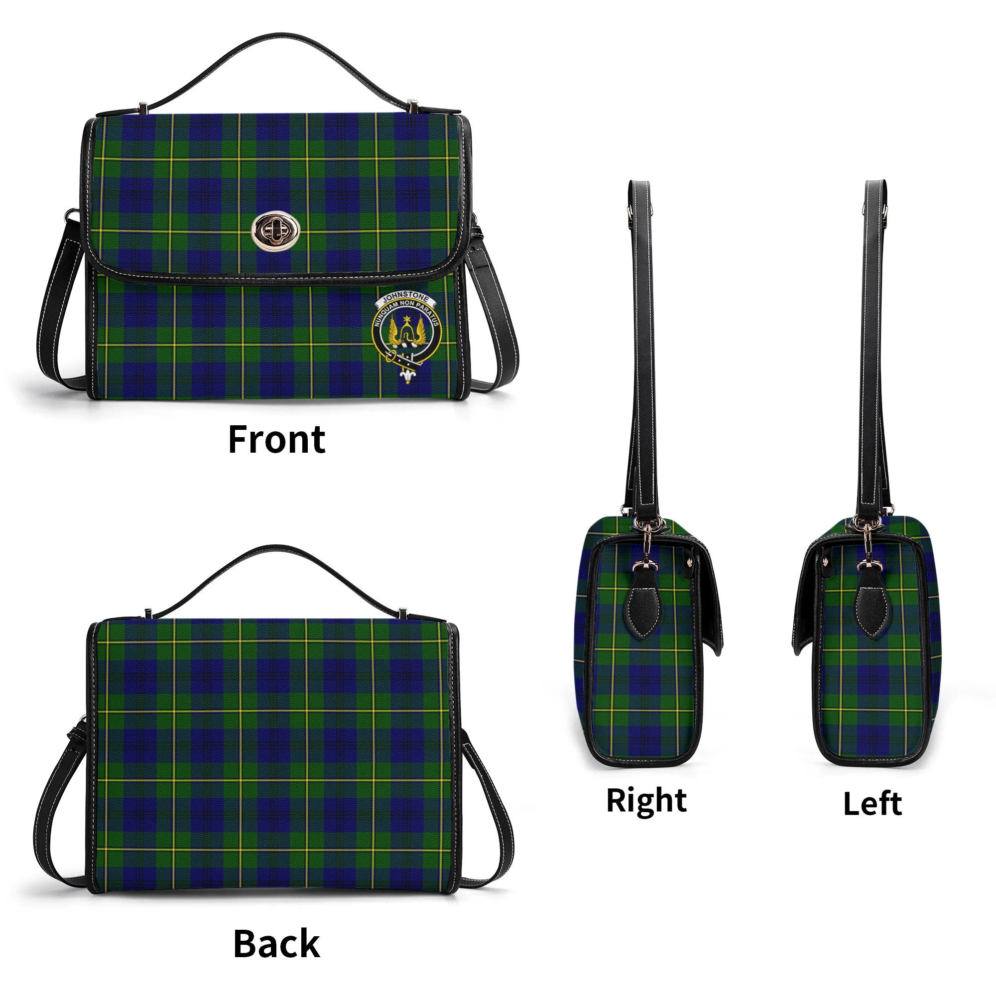 Johnstone Modern Tartan Crest Satchel Bag