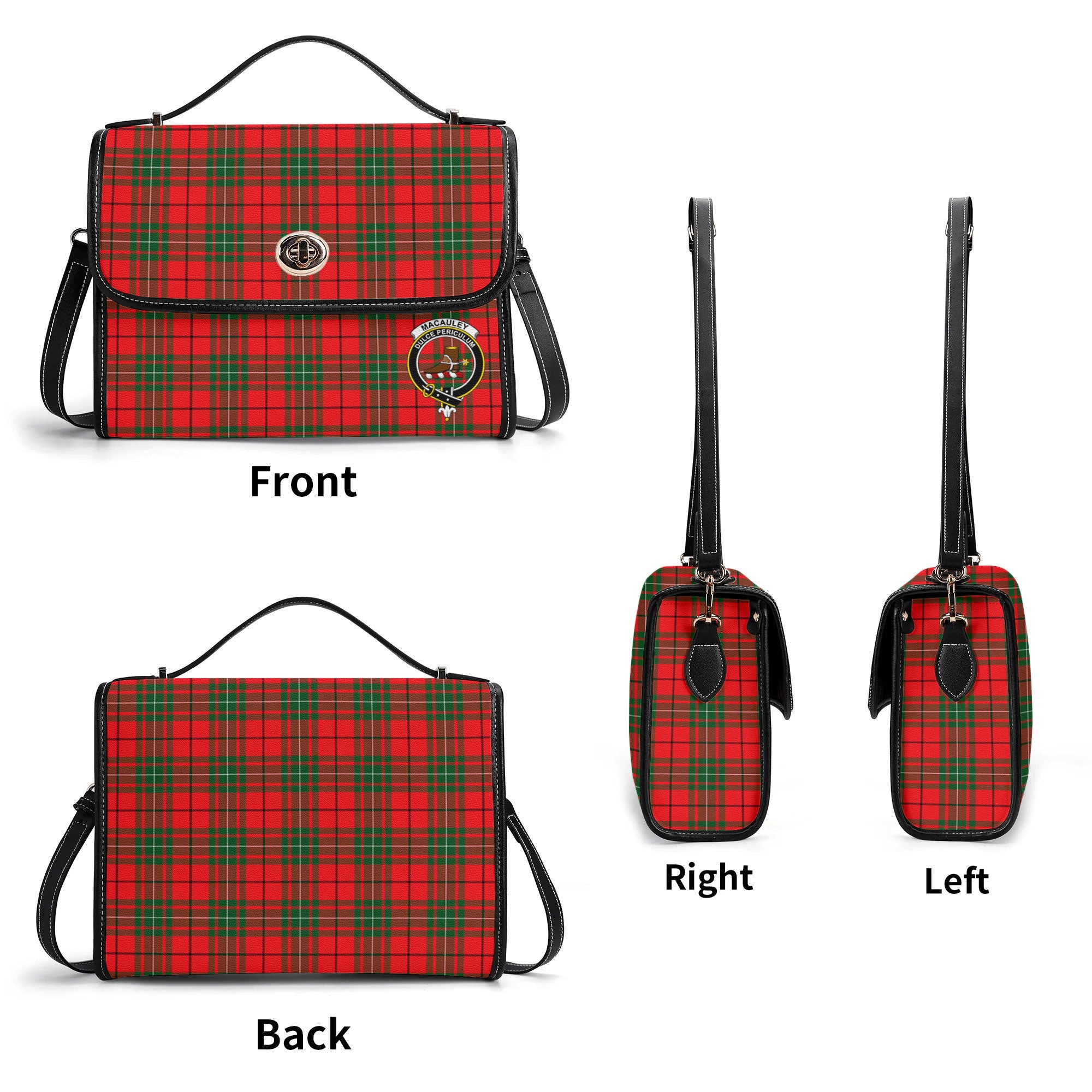 MacAuley Modern Tartan Crest Satchel Bag