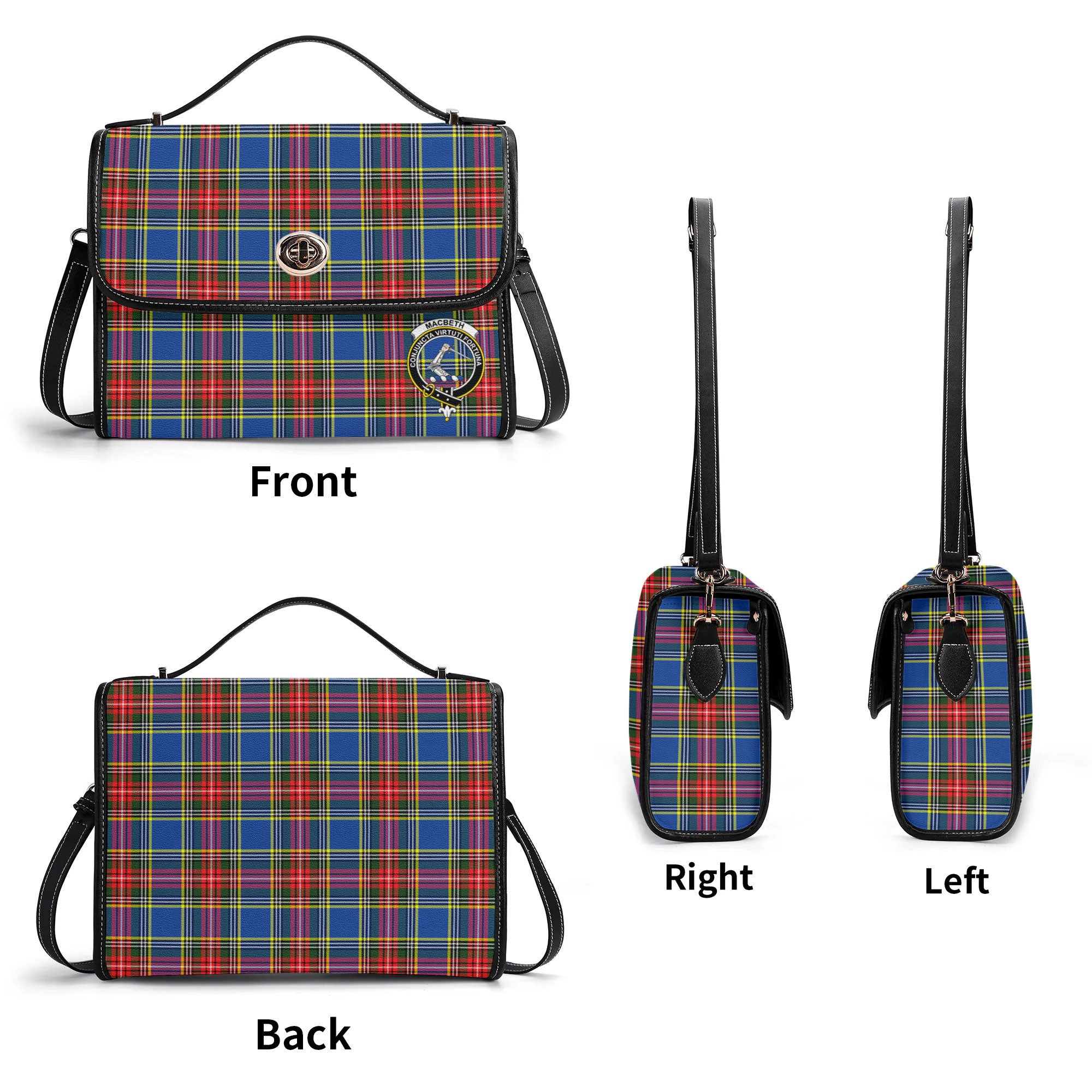 MacBeth Modern Tartan Crest Satchel Bag