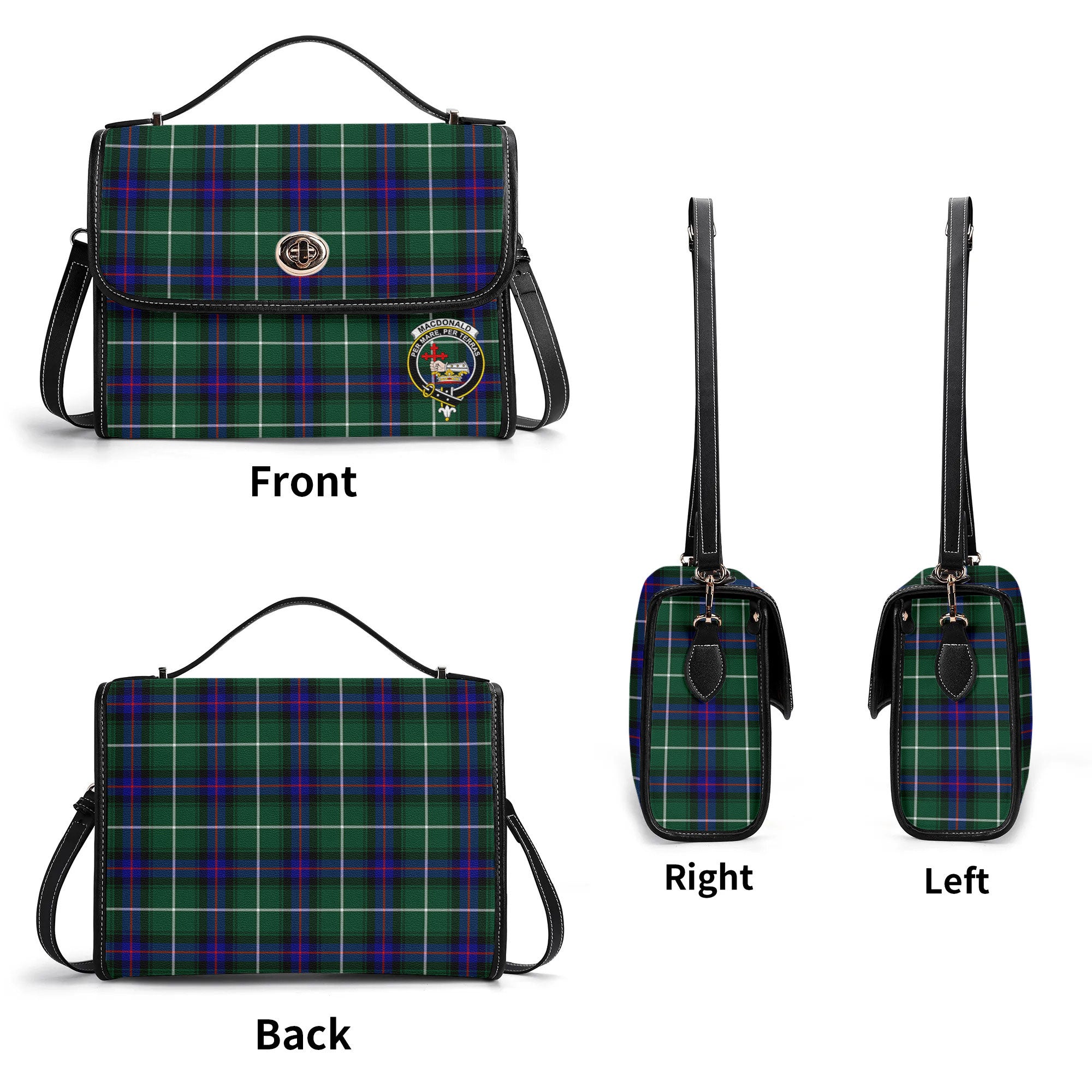 MacDonald of the Isles Hunting Modern Tartan Crest Satchel Bag