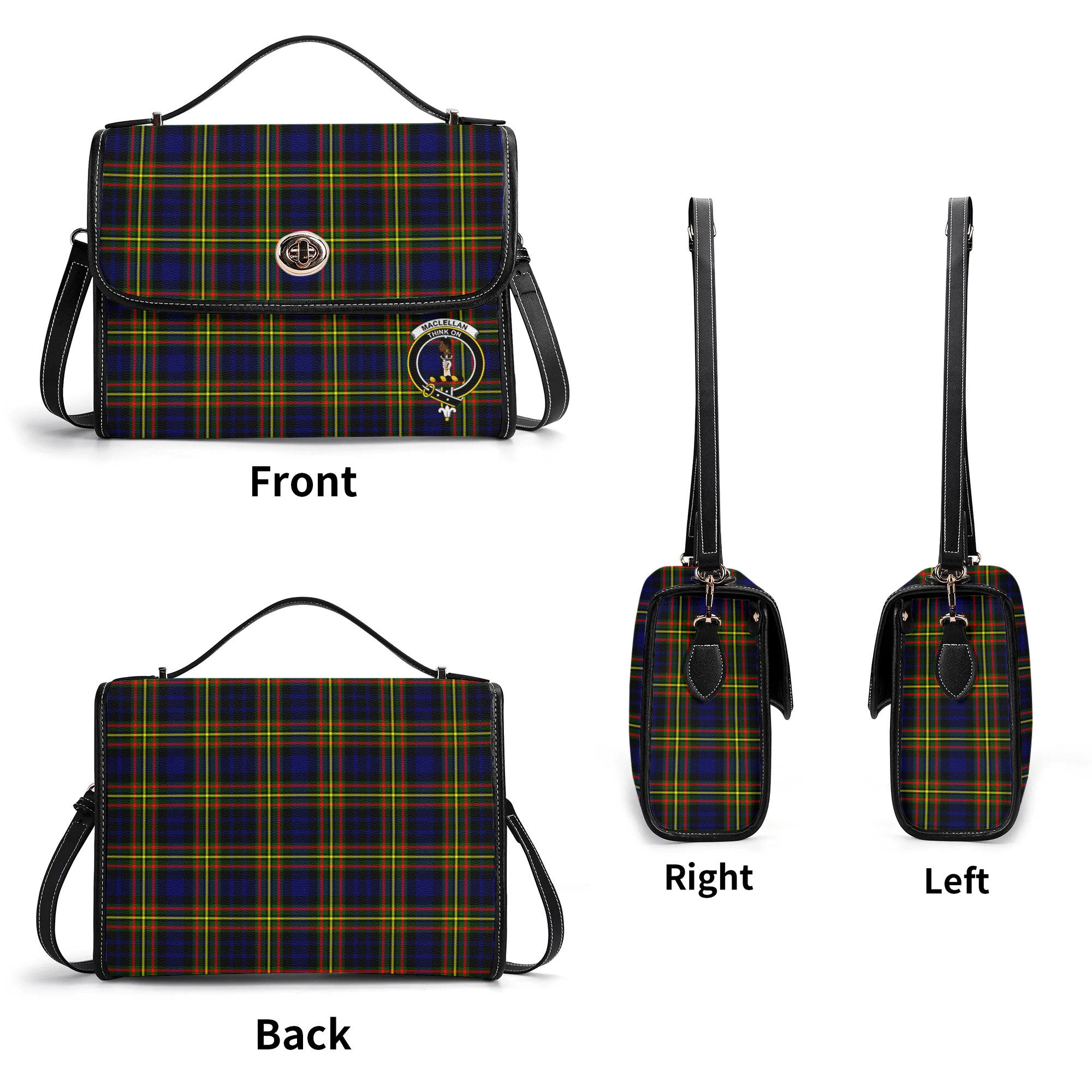 MacLellan Modern Tartan Crest Satchel Bag