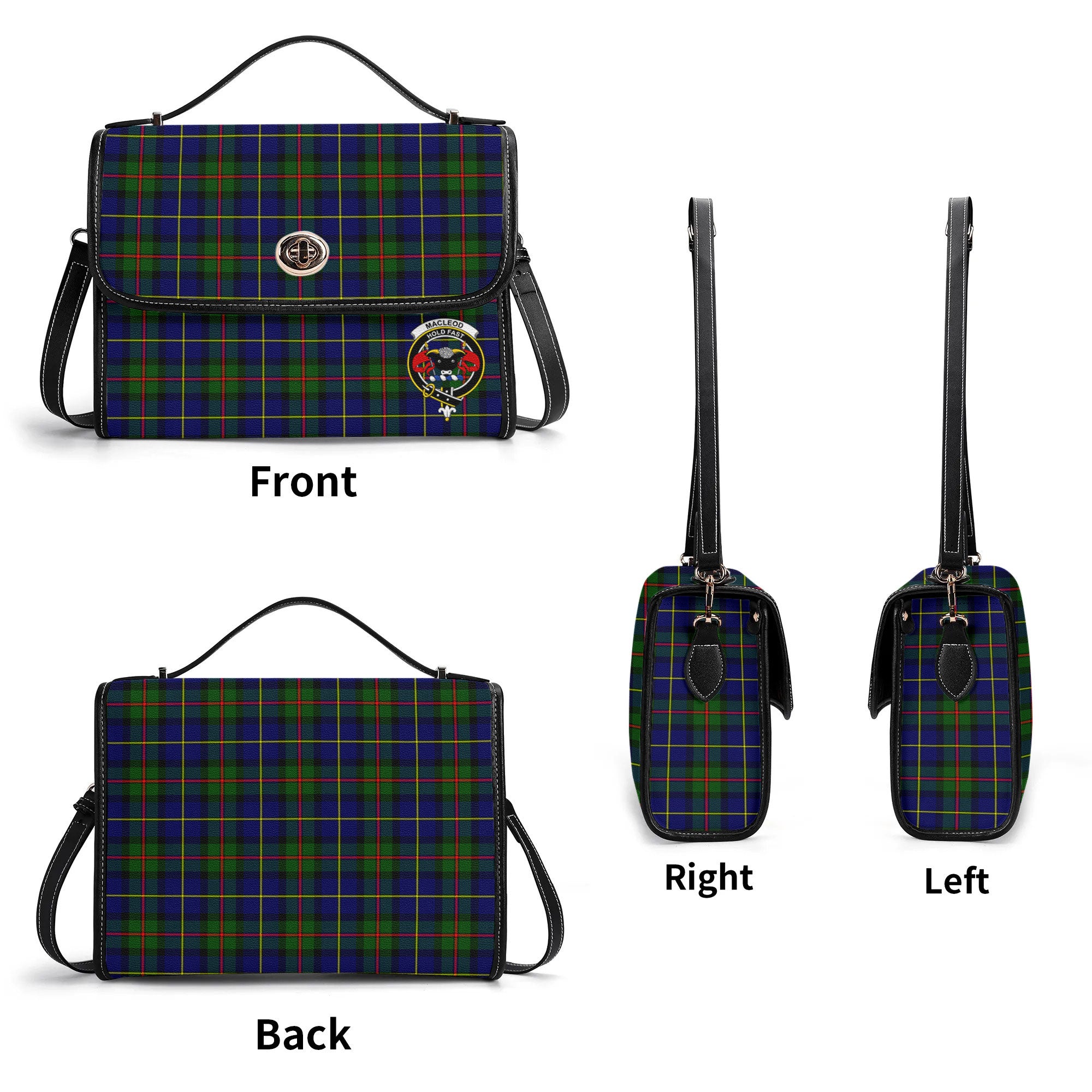 MacLeod of Harris Modern Tartan Crest Satchel Bag