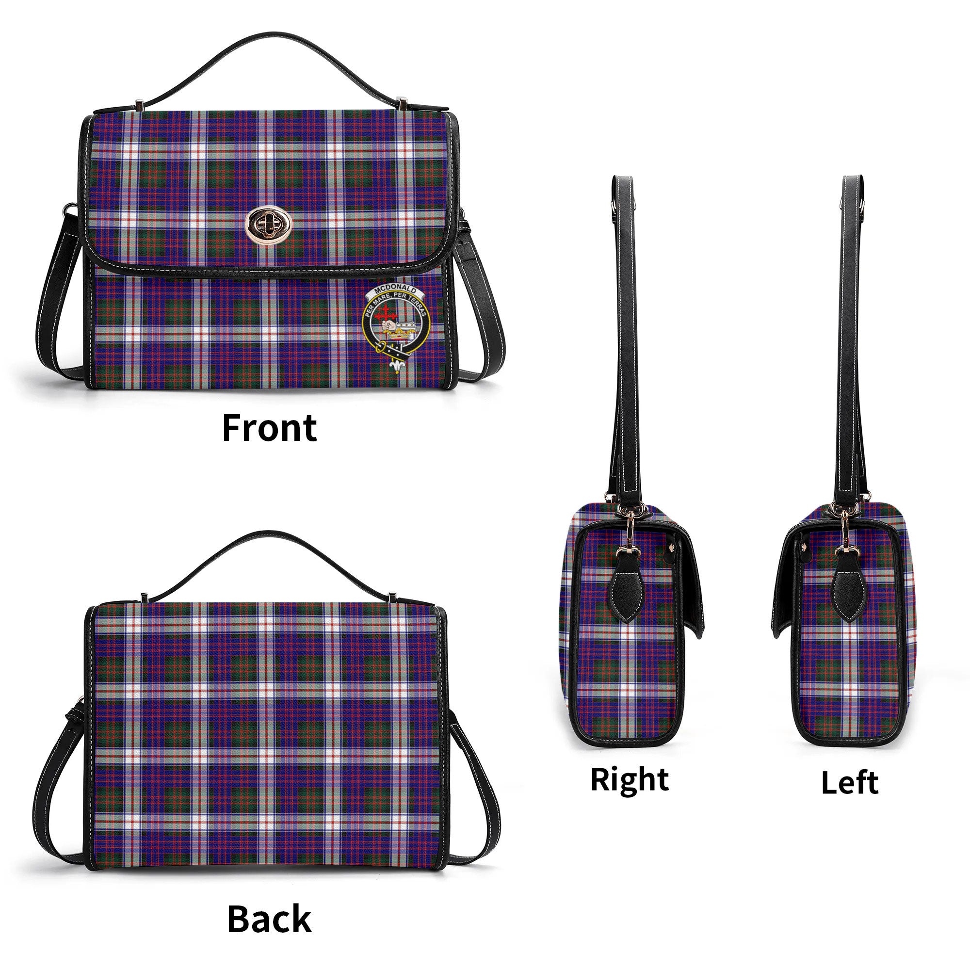 McDonald Dress Modern Tartan Crest Satchel Bag
