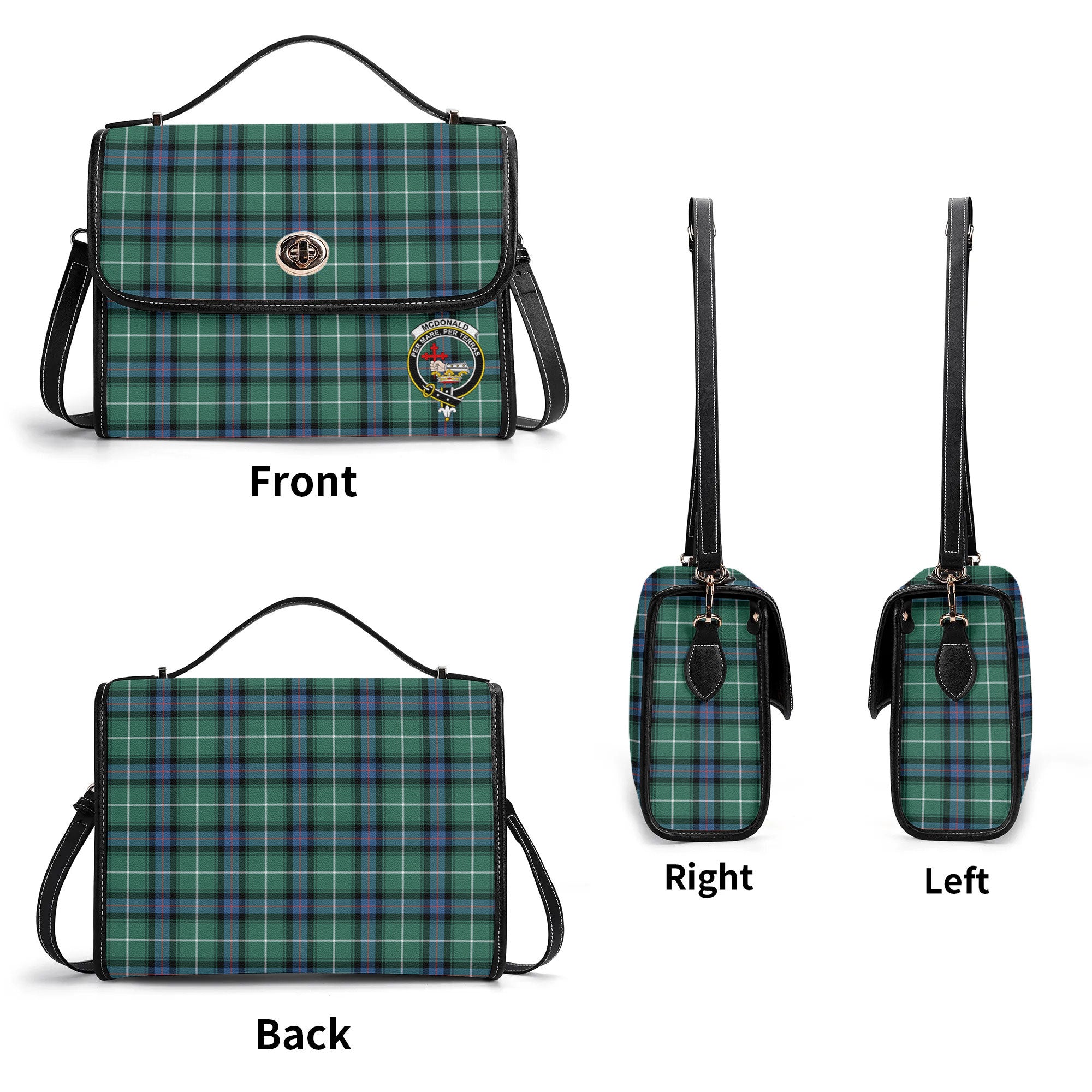 McDonald of the Isles Hunting Ancient Tartan Crest Satchel Bag