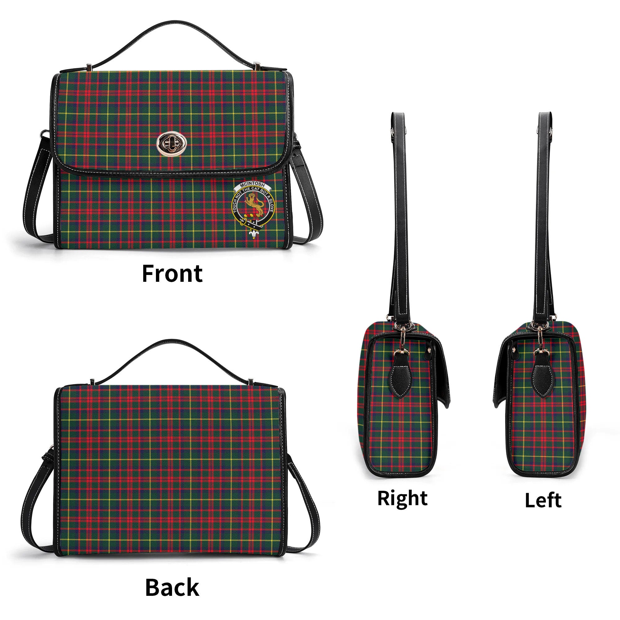 McIntosh Hunting Modern Tartan Crest Satchel Bag