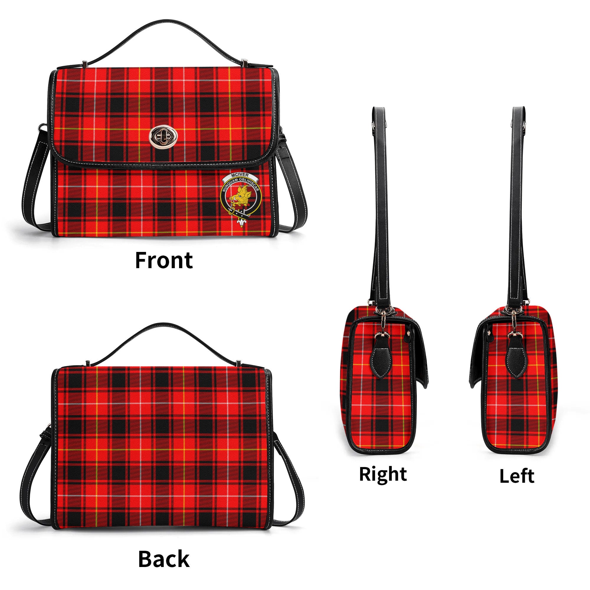 McIver Modern Tartan Crest Satchel Bag