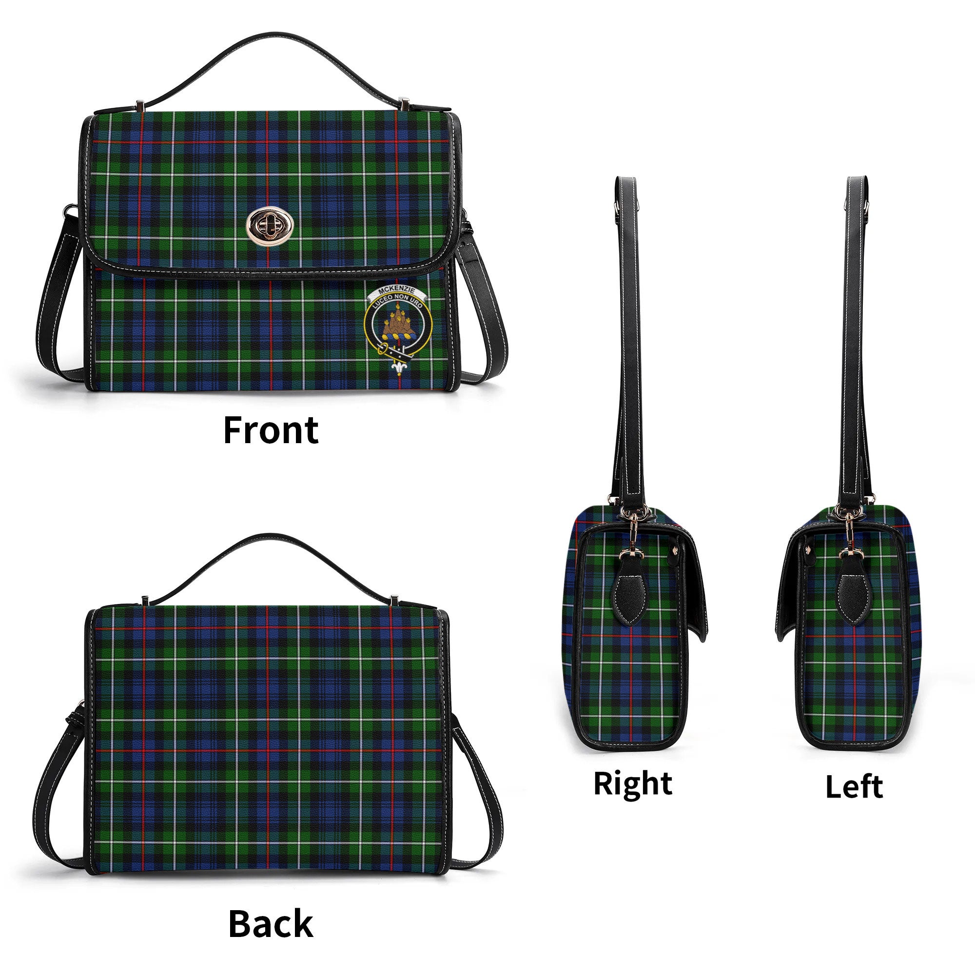 McKenzie Modern Tartan Crest Satchel Bag