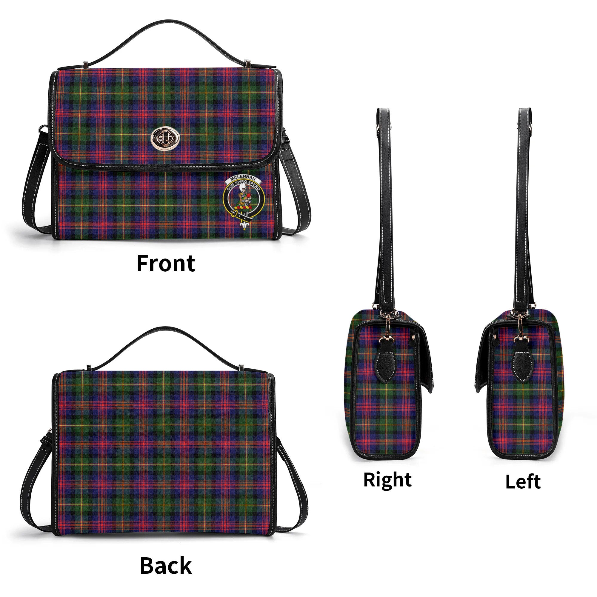 McLennan Modern Tartan Crest Satchel Bag