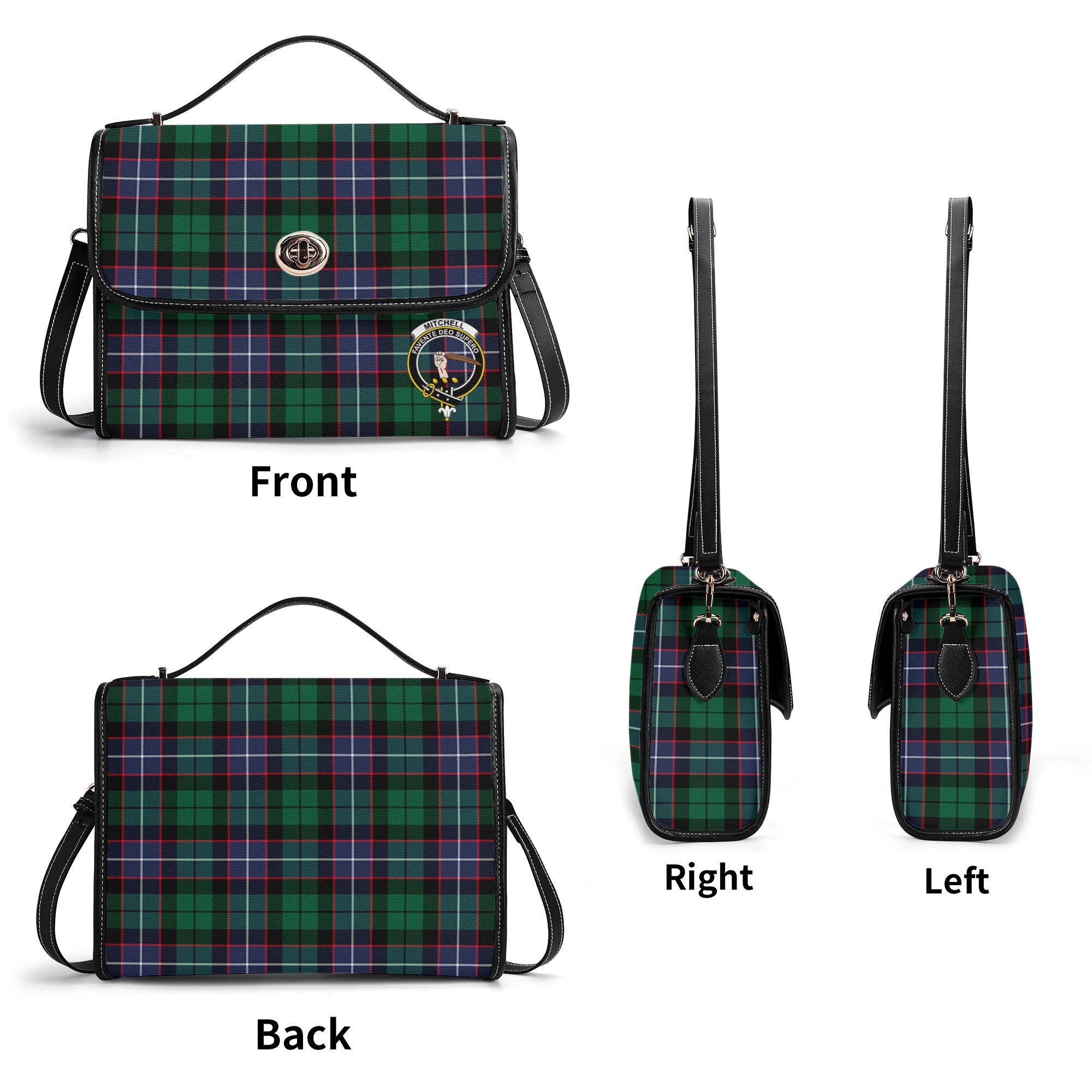 Mitchell Modern Tartan Crest Satchel Bag