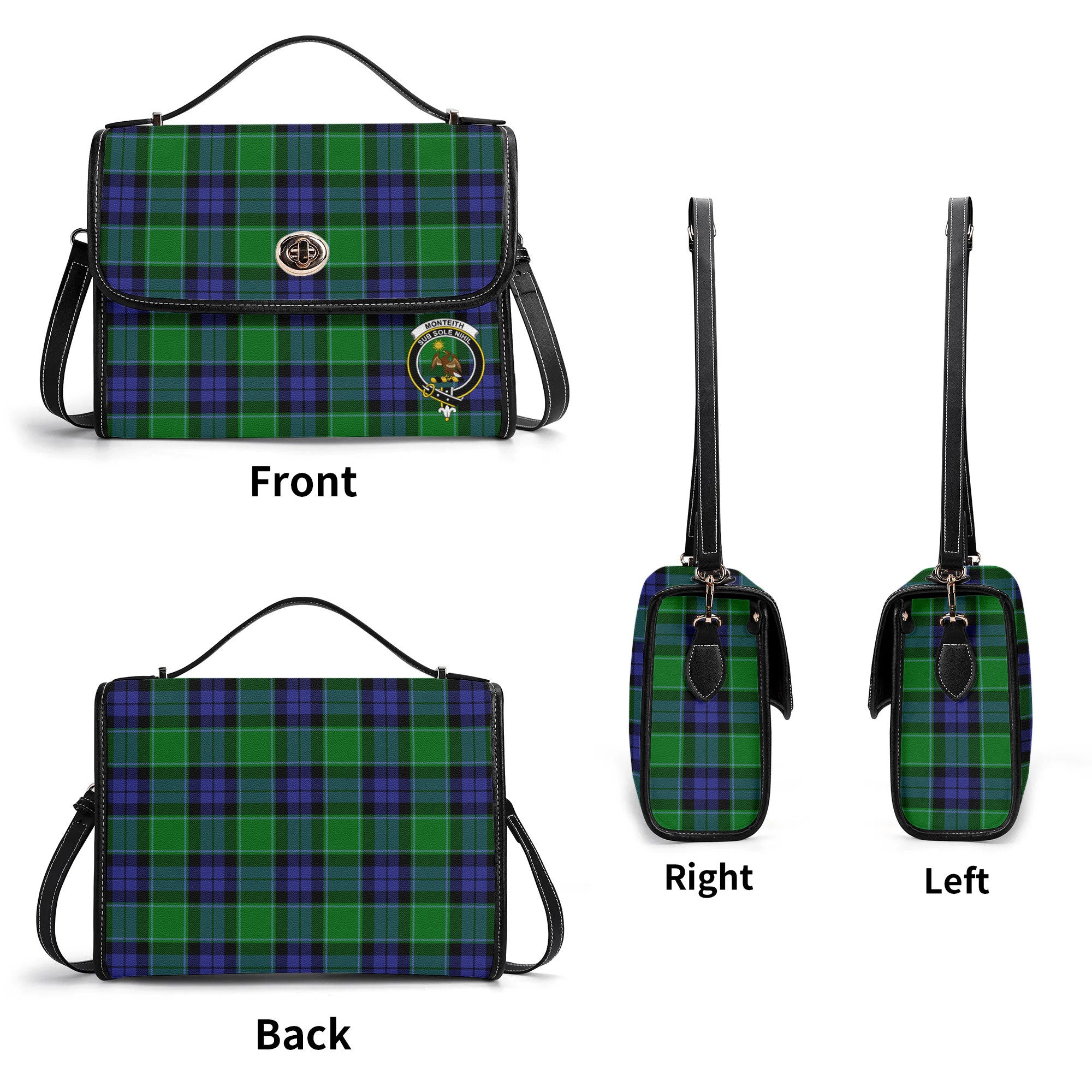 Monteith Tartan Crest Satchel Bag