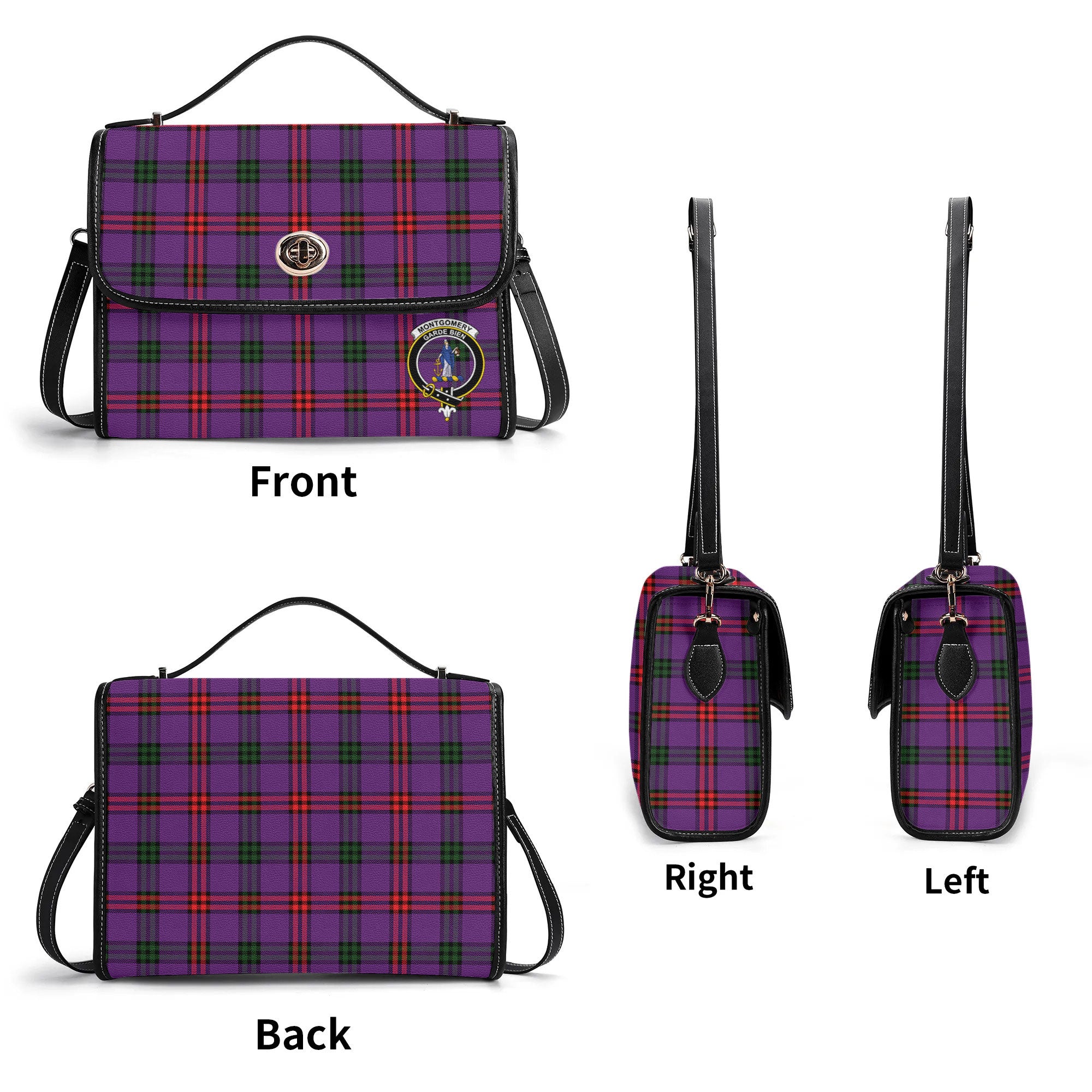 Montgomery Modern Tartan Crest Satchel Bag