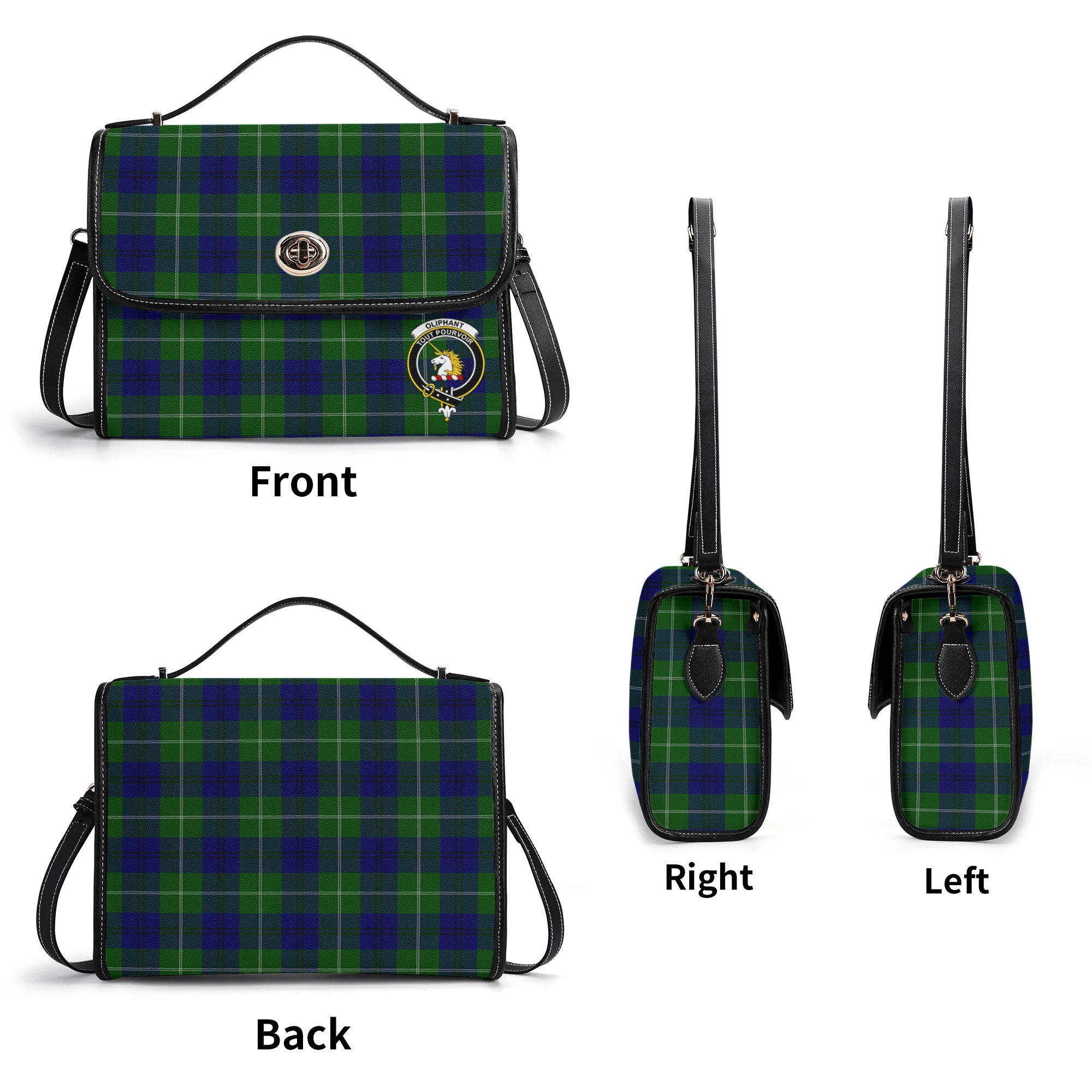 Oliphant Modern Tartan Crest Satchel Bag