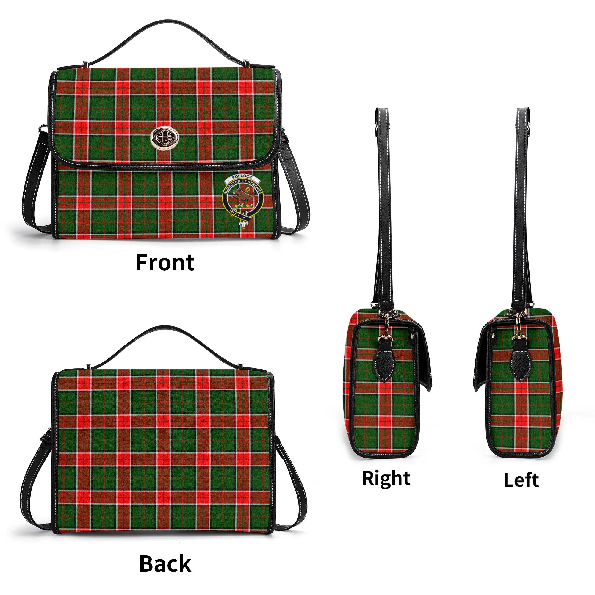 Pollock Tartan Crest Satchel Bag