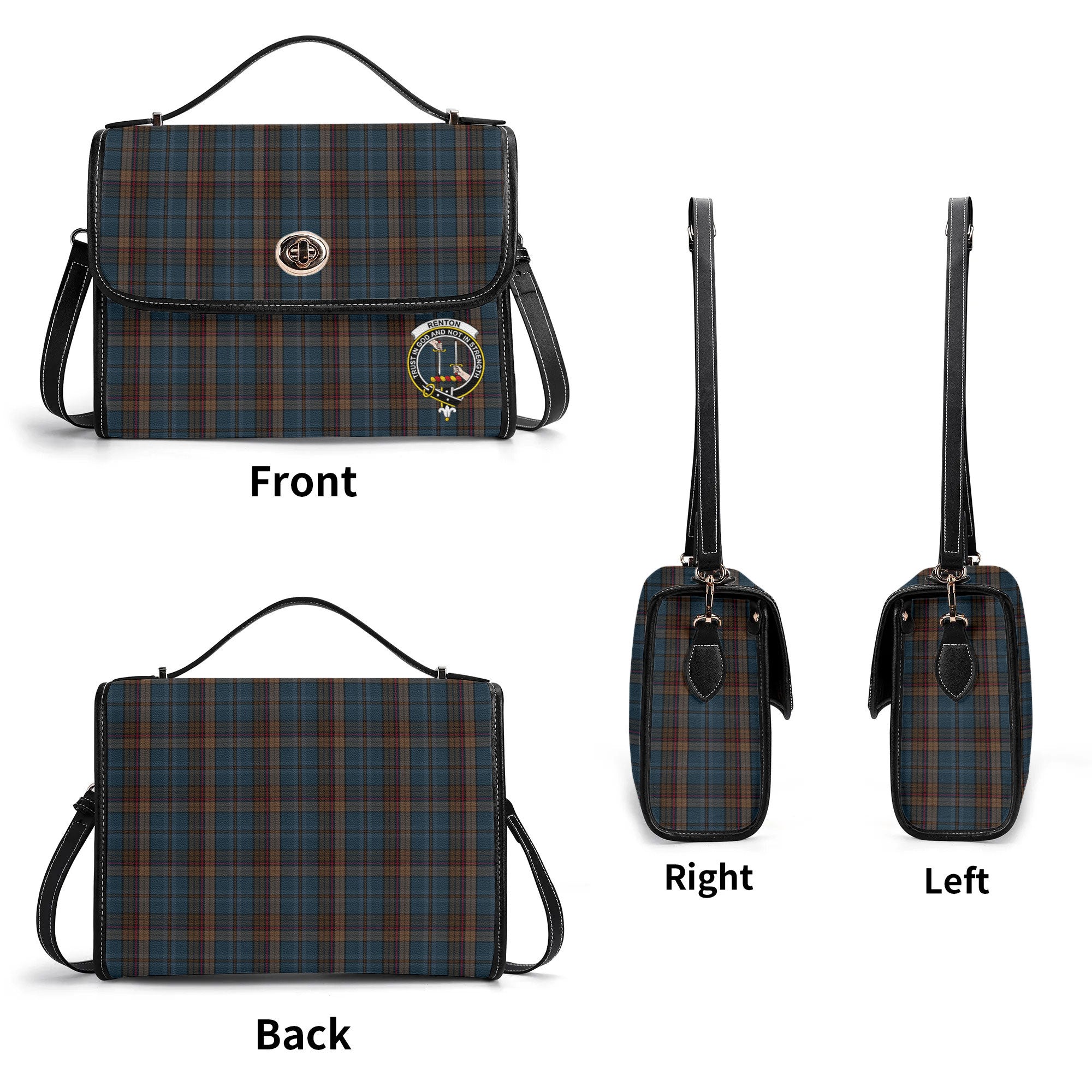 Renton Tartan Crest Satchel Bag
