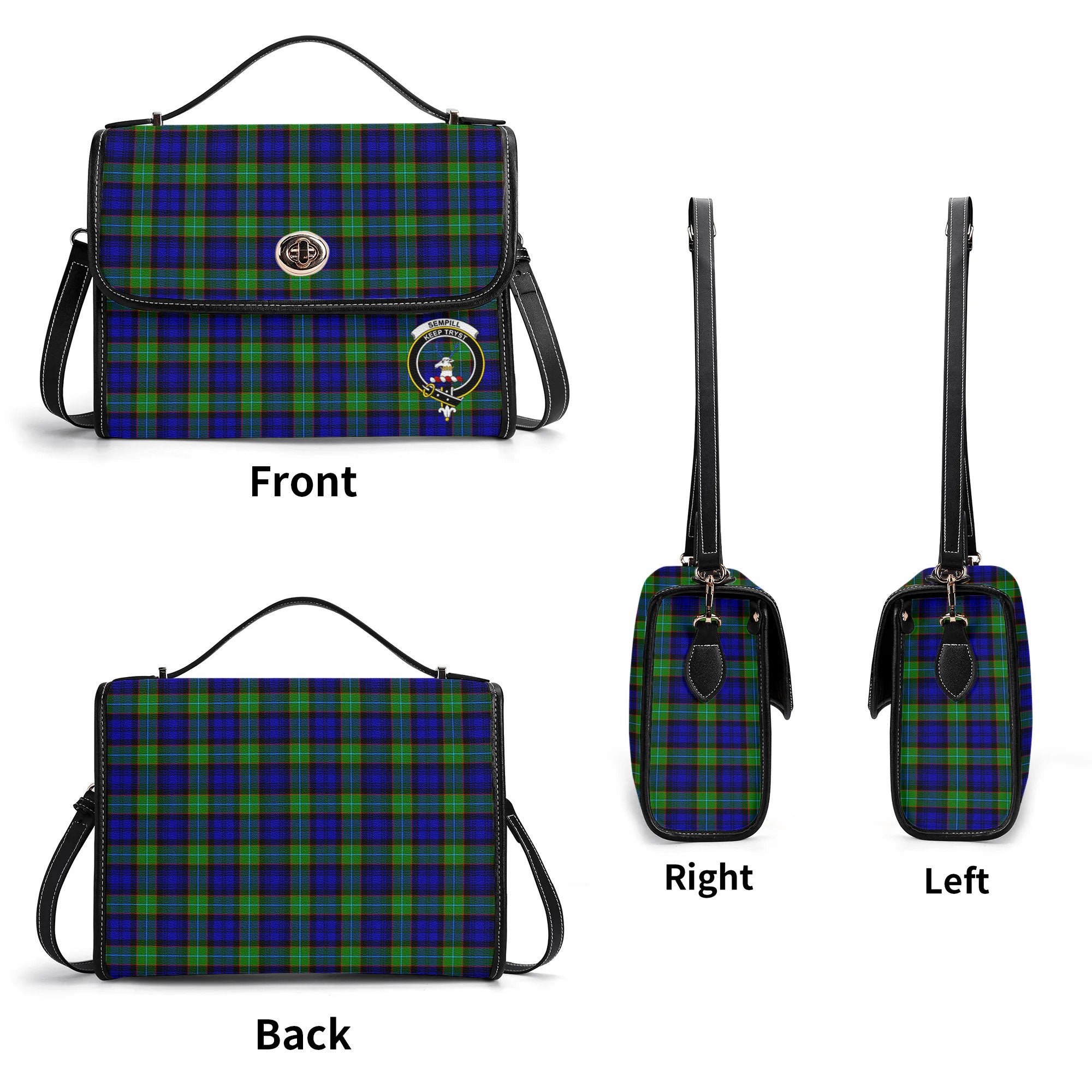 Sempill Modern Tartan Crest Satchel Bag