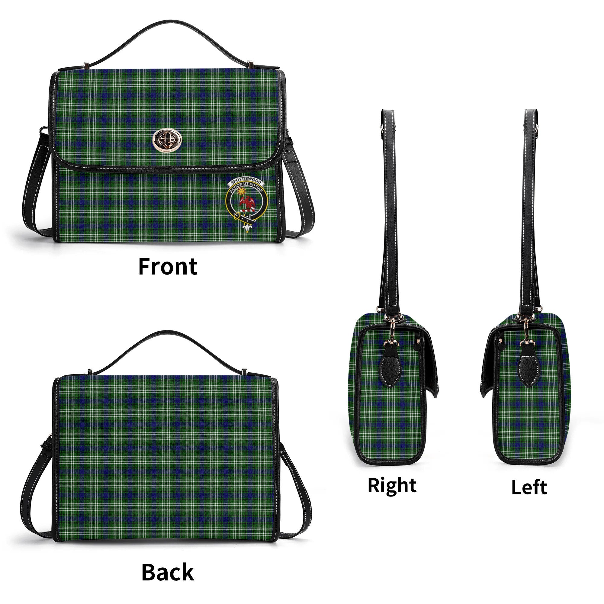 Spottiswood Tartan Crest Satchel Bag