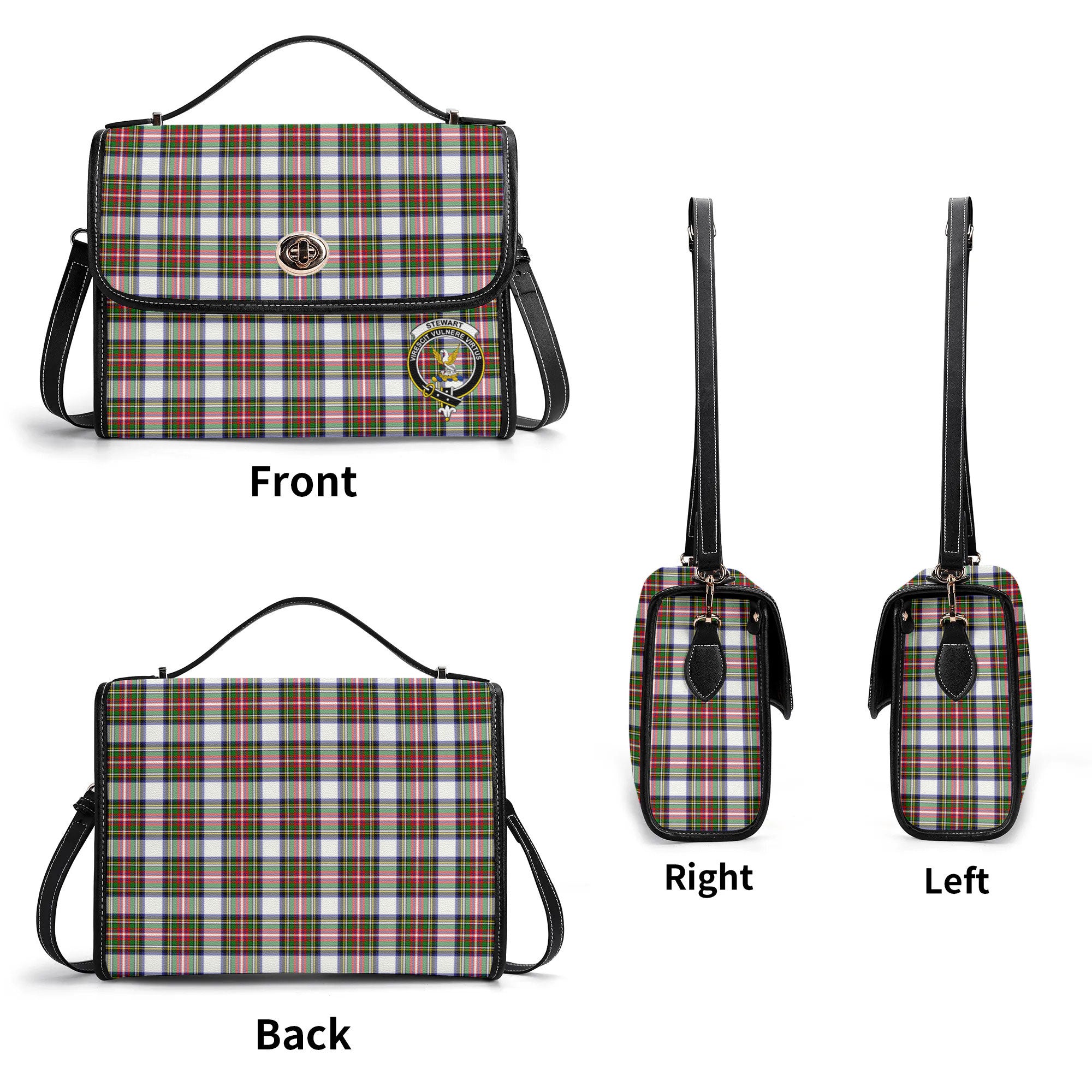 Stewart Dress Modern Tartan Crest Satchel Bag