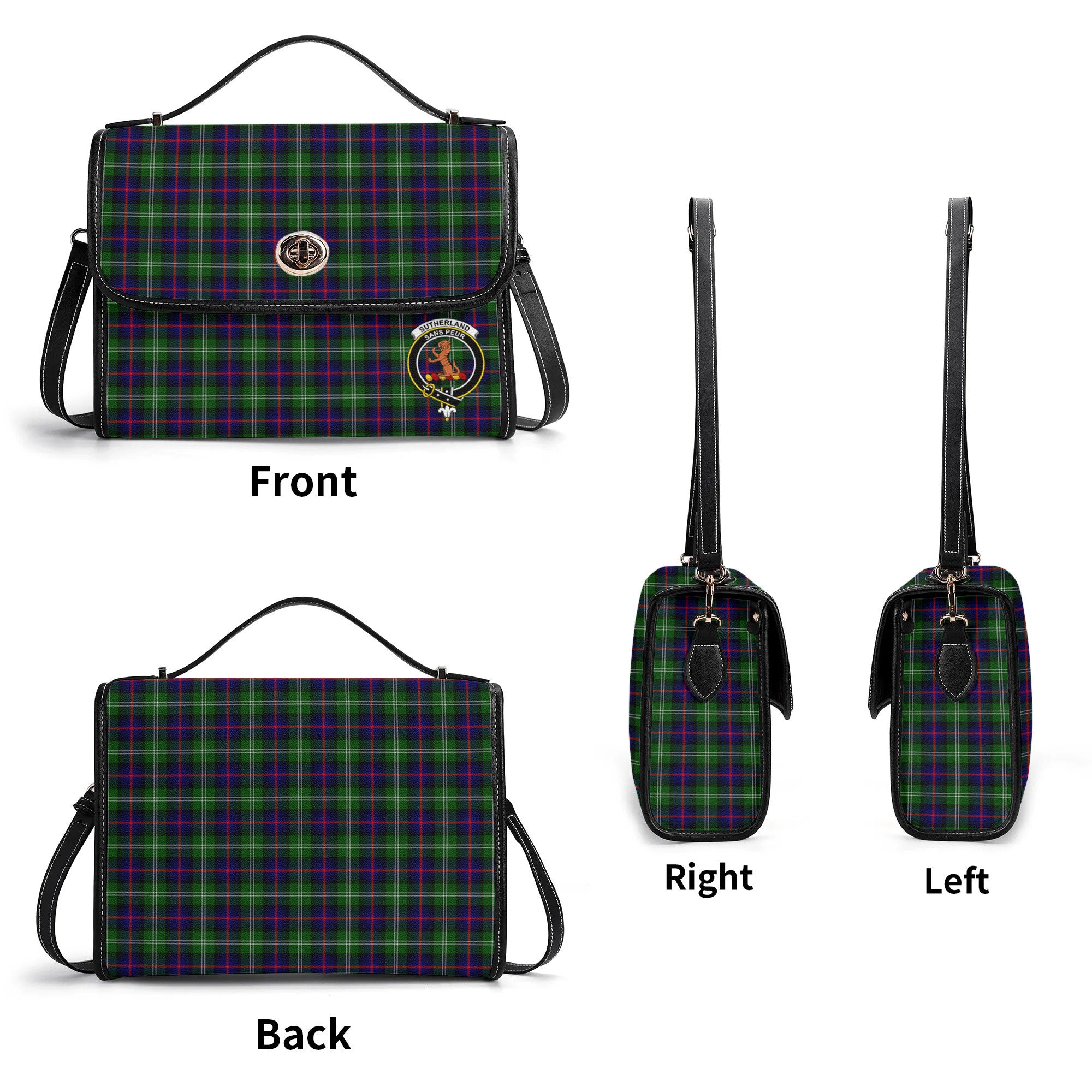 Sutherland Modern Tartan Crest Satchel Bag