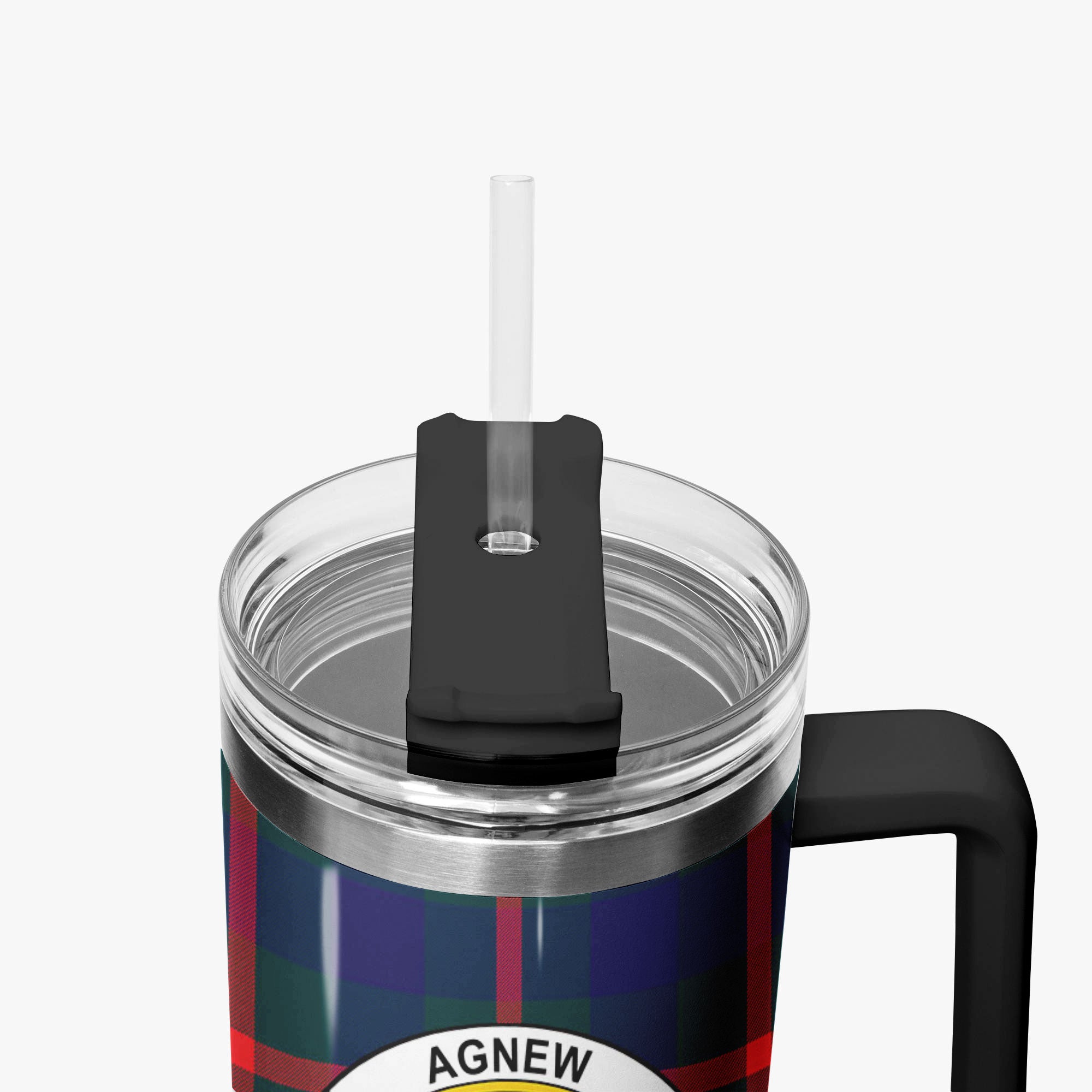 Agnew Modern Tartan Crest 40 oz Insulated Tumbler with Handle