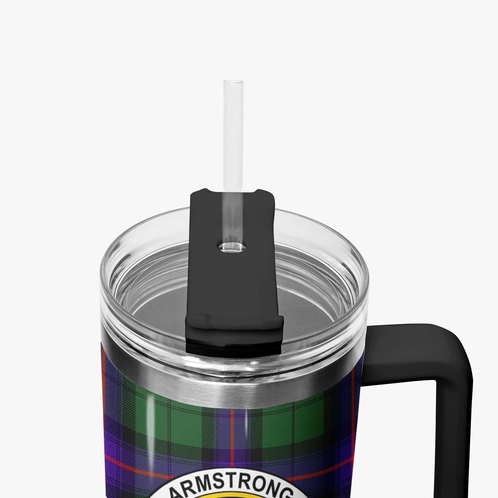 Armstrong Modern Tartan Crest 40 oz Insulated Tumbler with Handle