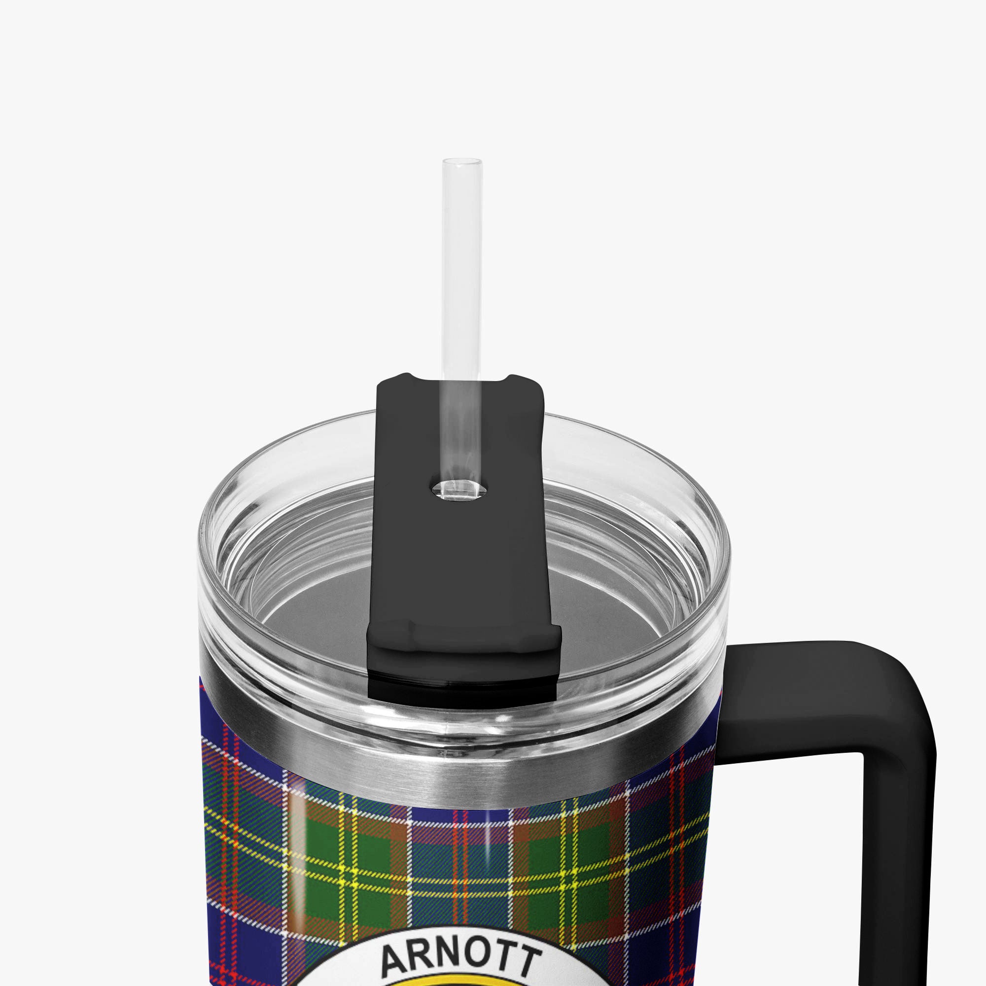 Arnott Tartan Crest 40 oz Insulated Tumbler with Handle