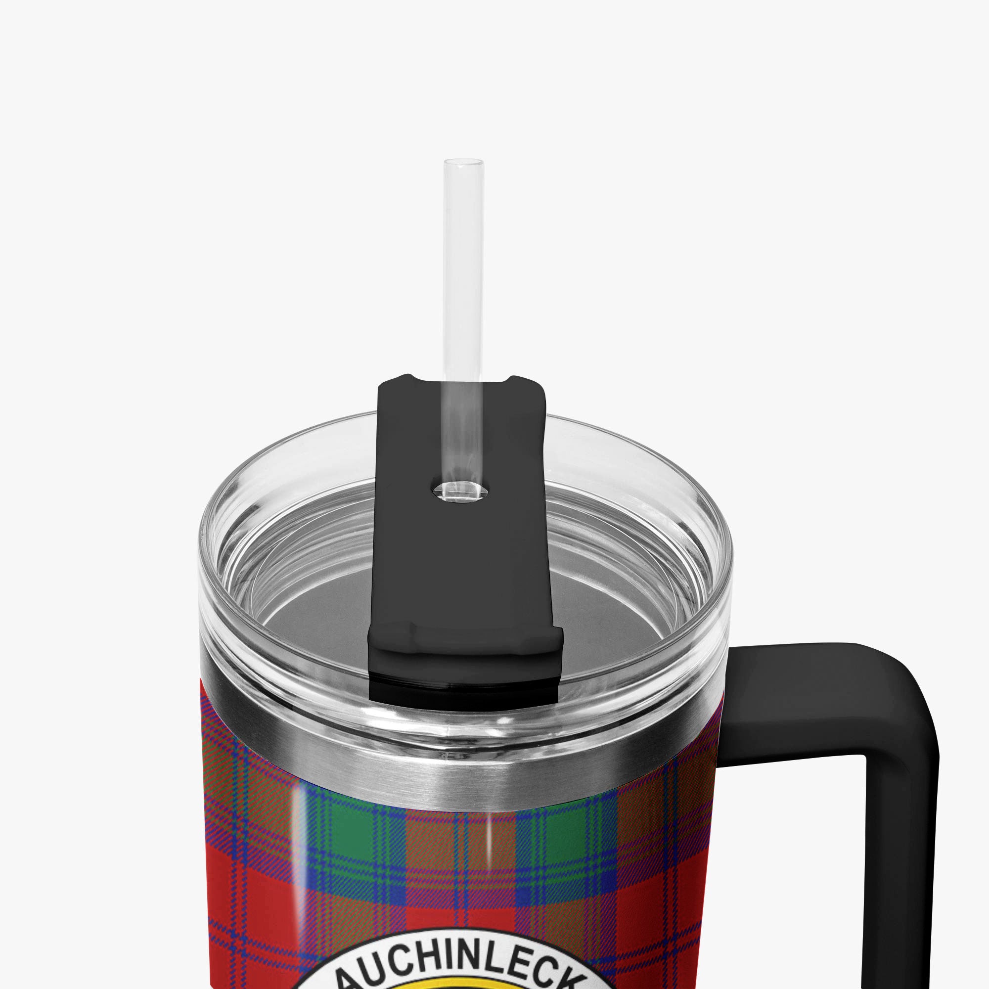 Auchinleck Tartan Crest 40 oz Insulated Tumbler with Handle