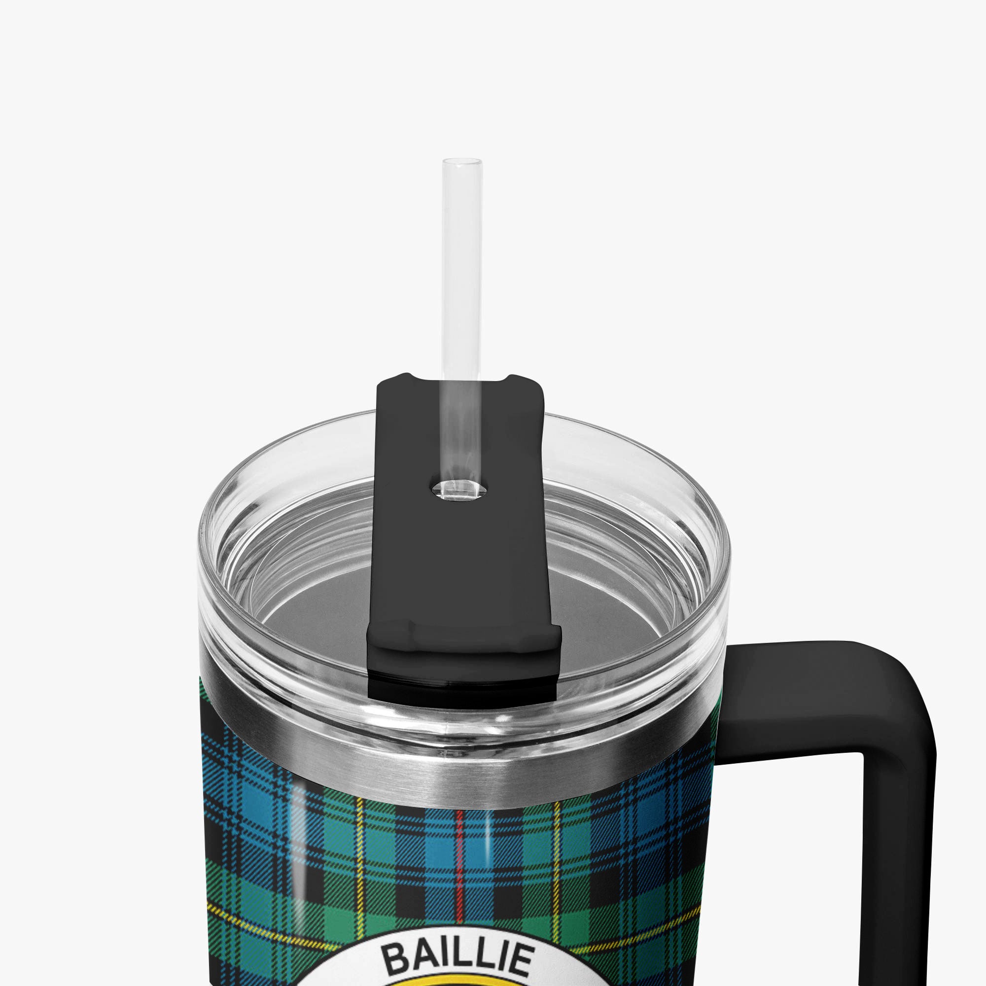 Baillie Ancient Tartan Crest 40 oz Insulated Tumbler with Handle