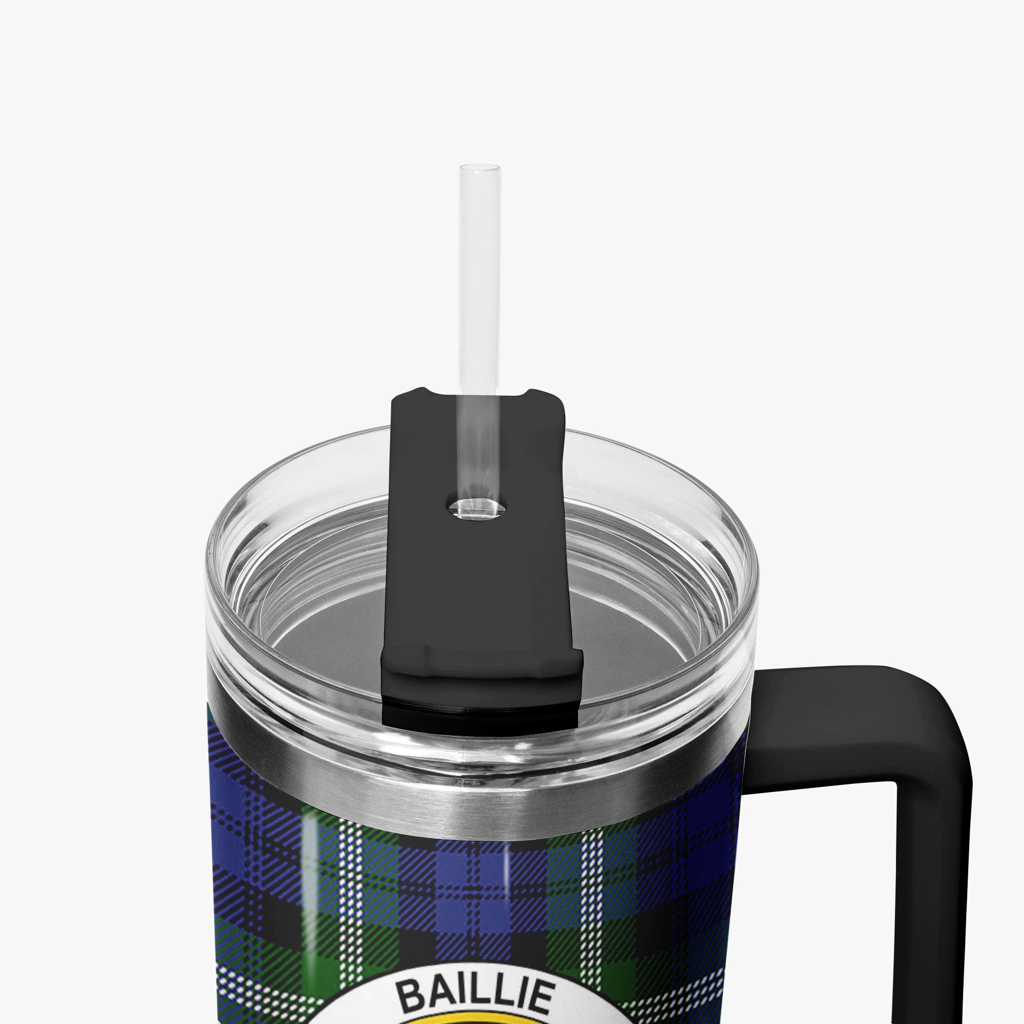 Baillie Modern Tartan Crest 40 oz Insulated Tumbler with Handle
