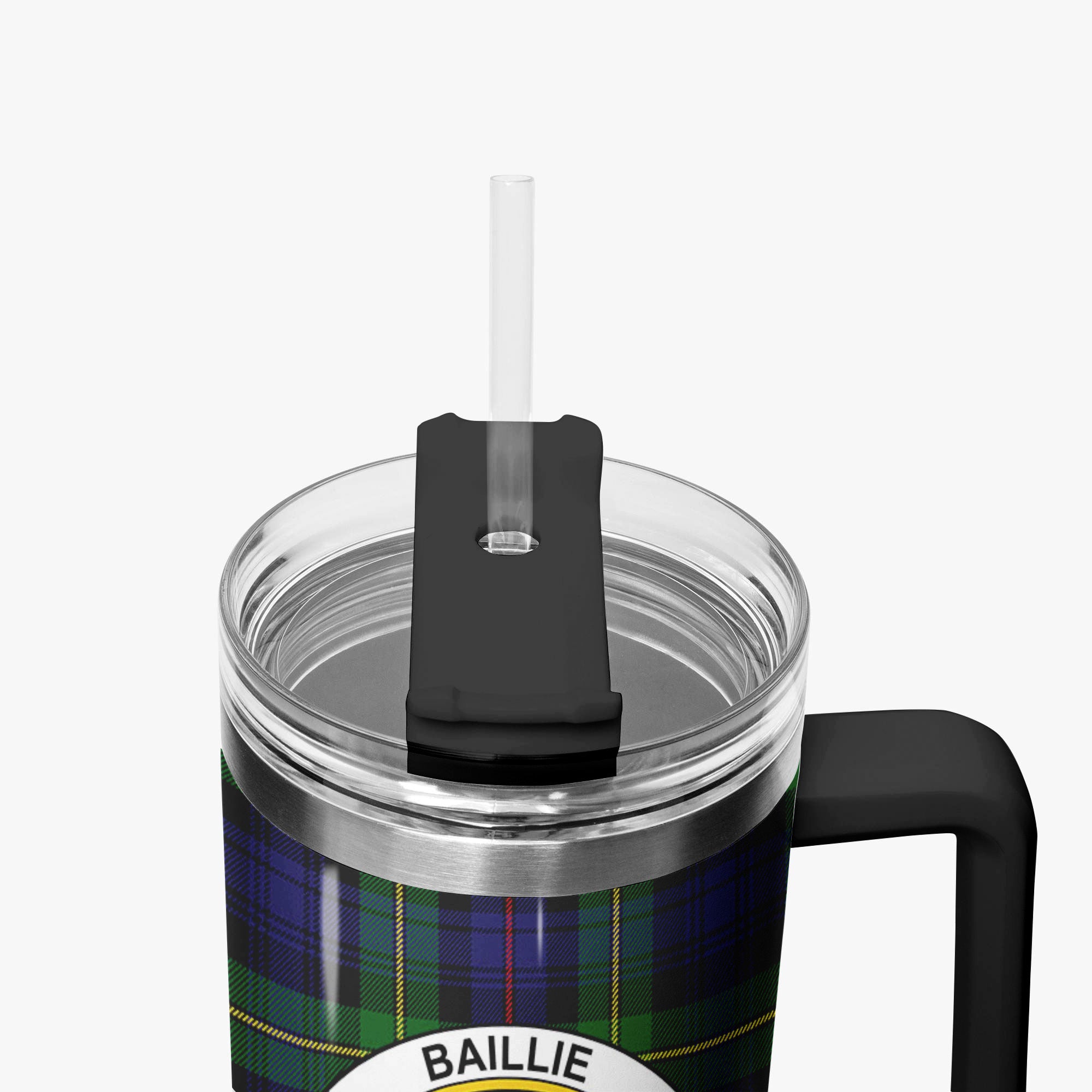 Baillie Tartan Crest 40 oz Insulated Tumbler with Handle