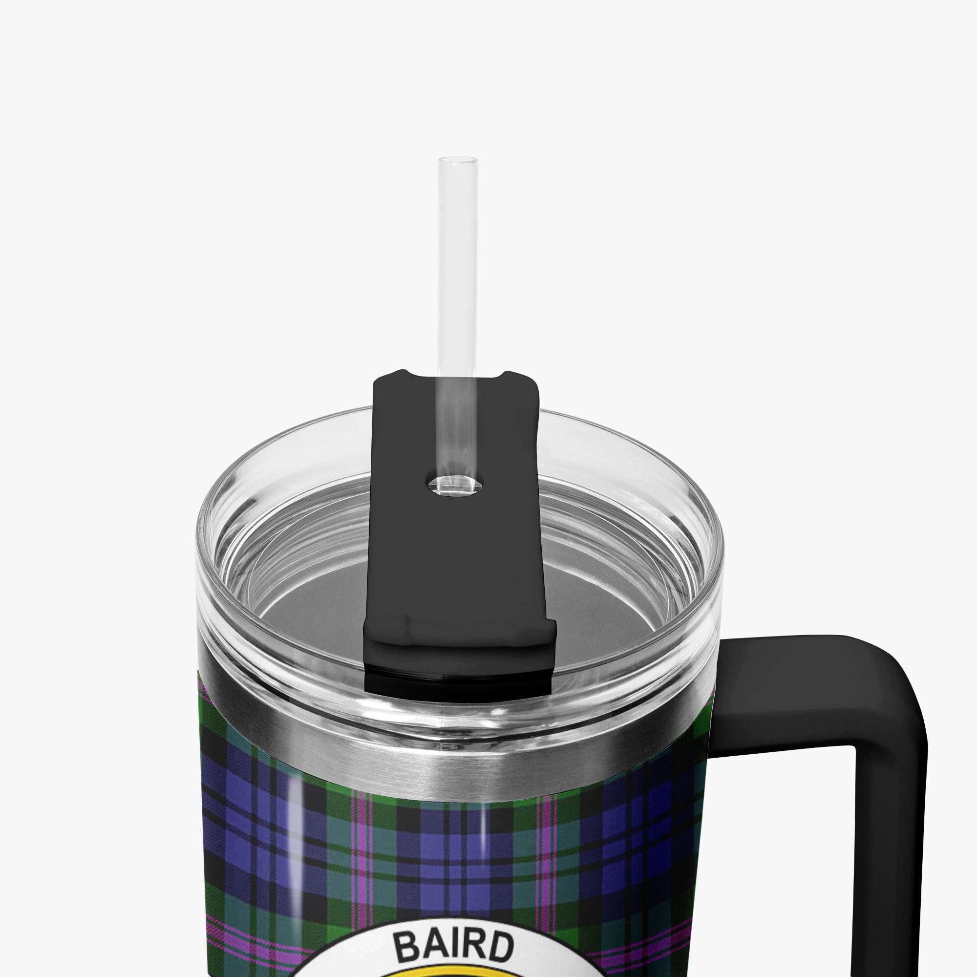 Baird Modern Tartan Crest 40 oz Insulated Tumbler with Handle