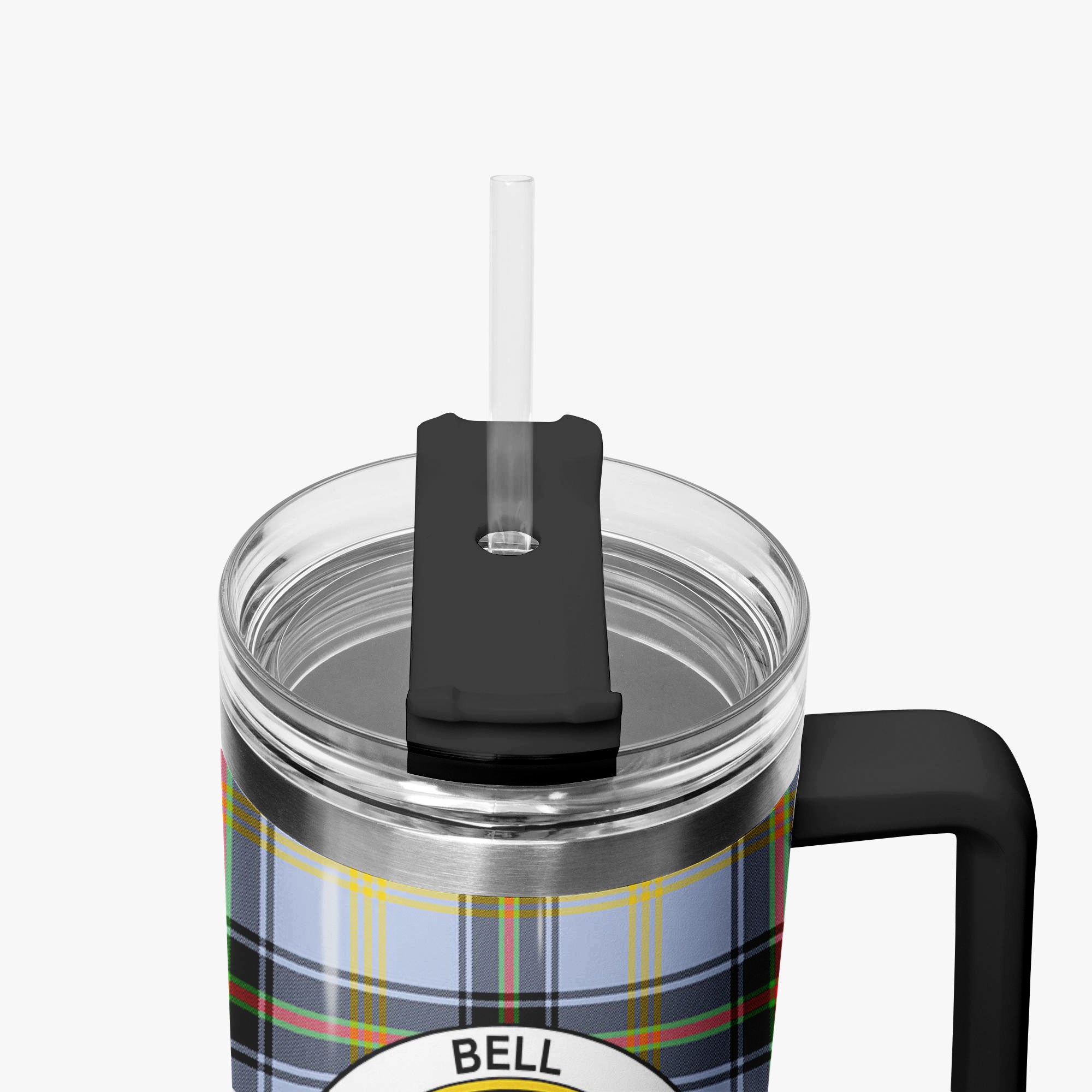 Bell of the Borders Tartan Crest 40 oz Insulated Tumbler with Handle