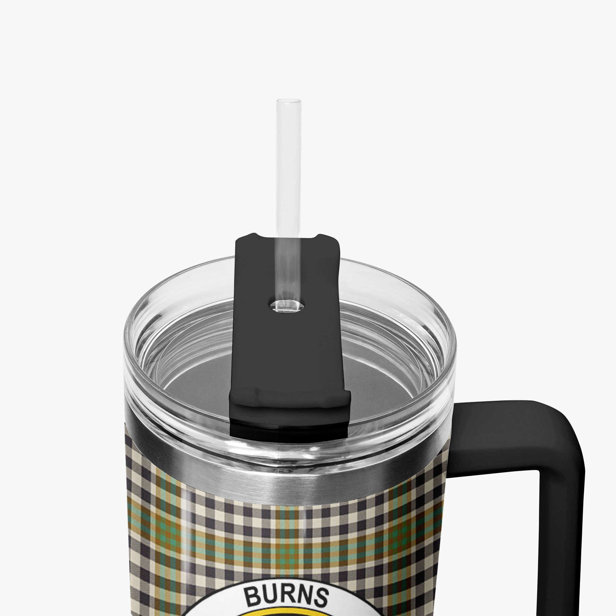 Burns Check Tartan Crest 40 oz Insulated Tumbler with Handle
