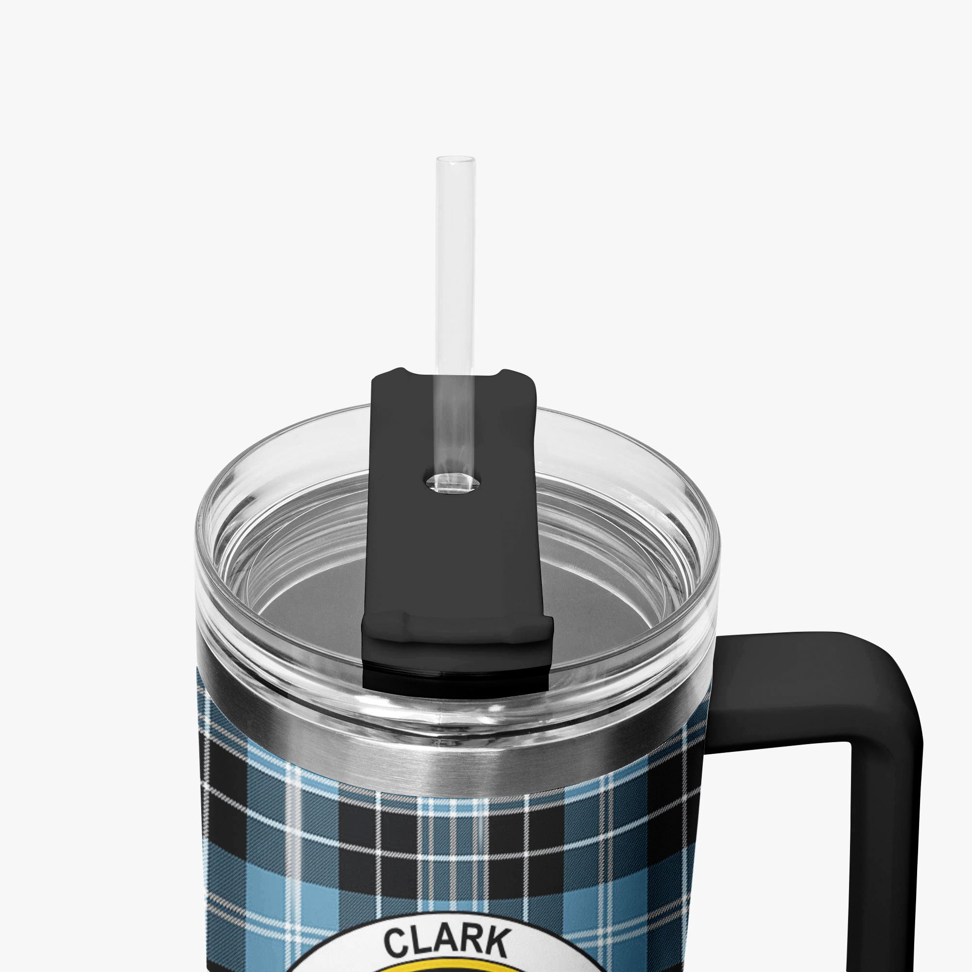 Clark Ancient Tartan Crest 40 oz Insulated Tumbler with Handle