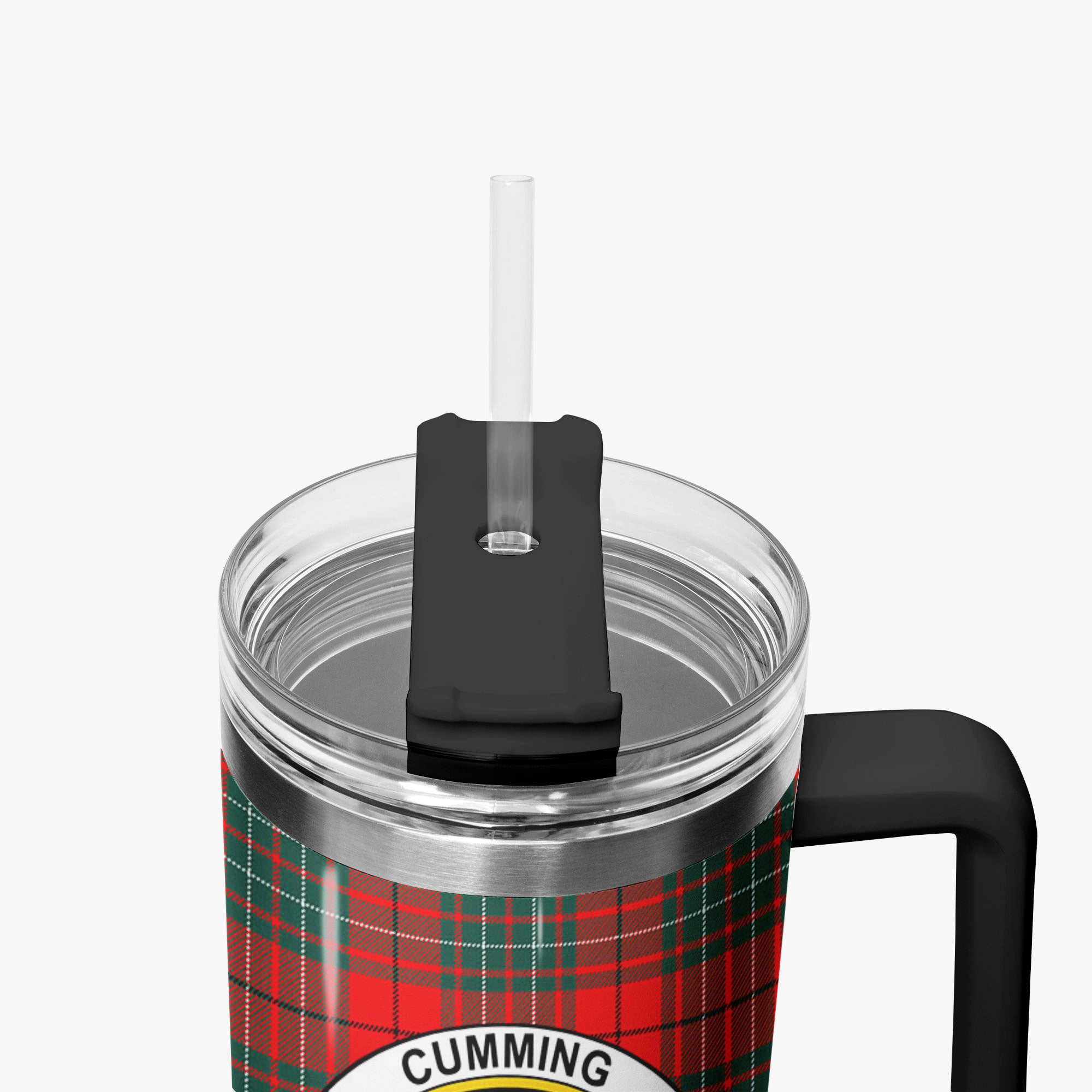 Cumming Modern Tartan Crest 40 oz Insulated Tumbler with Handle