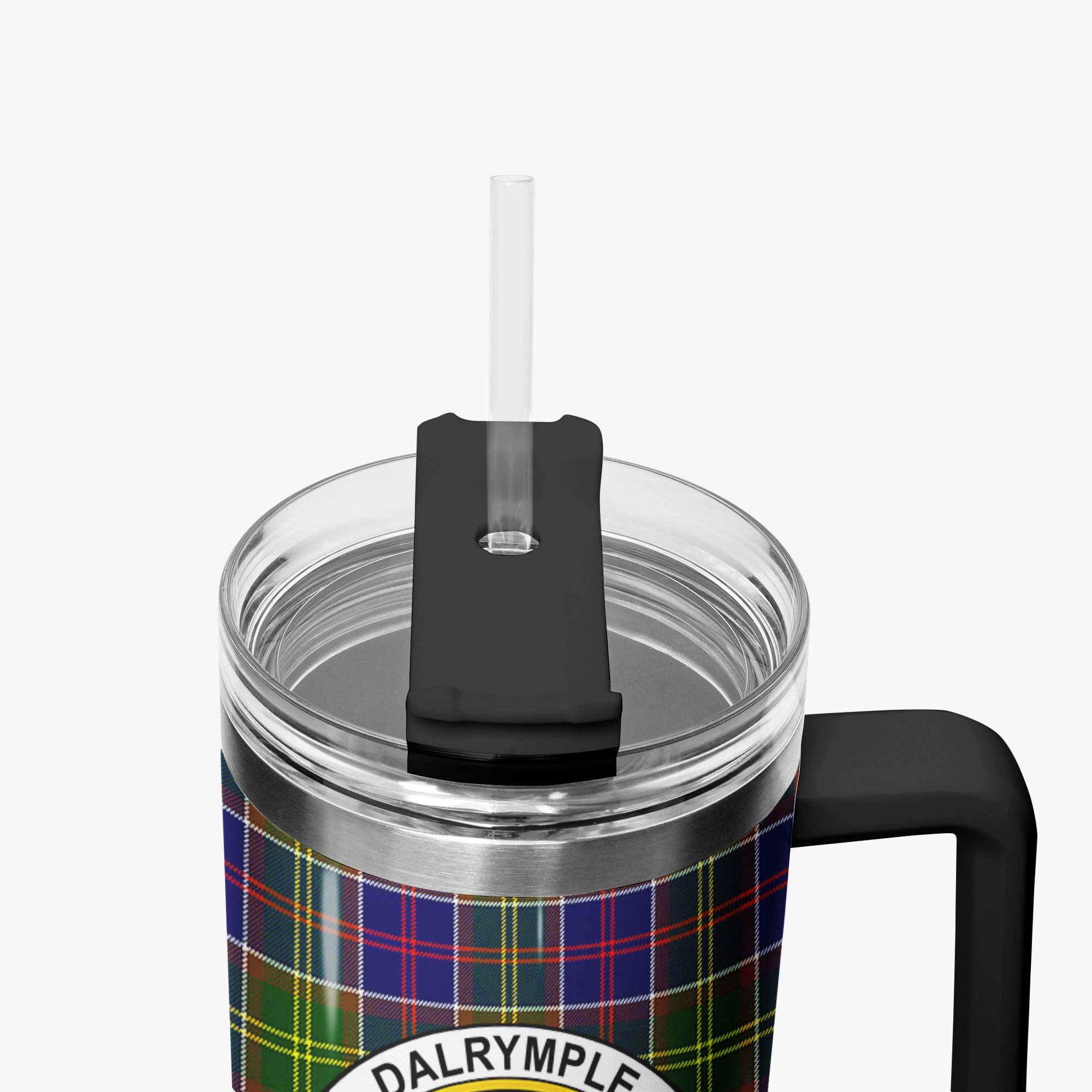 Dalrymple Tartan Crest 40 oz Insulated Tumbler with Handle