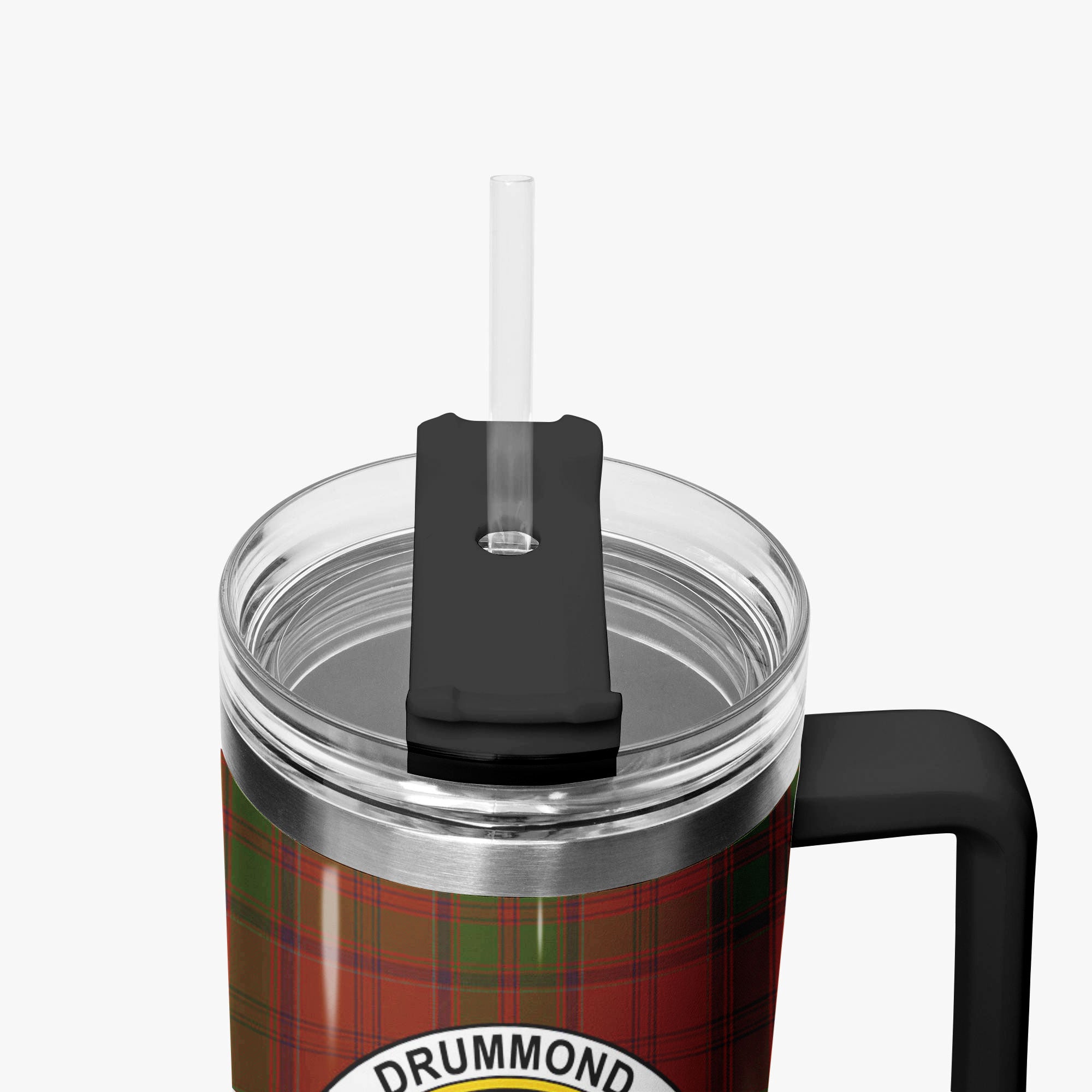 Drummond Clan Tartan Crest 40 oz Insulated Tumbler with Handle