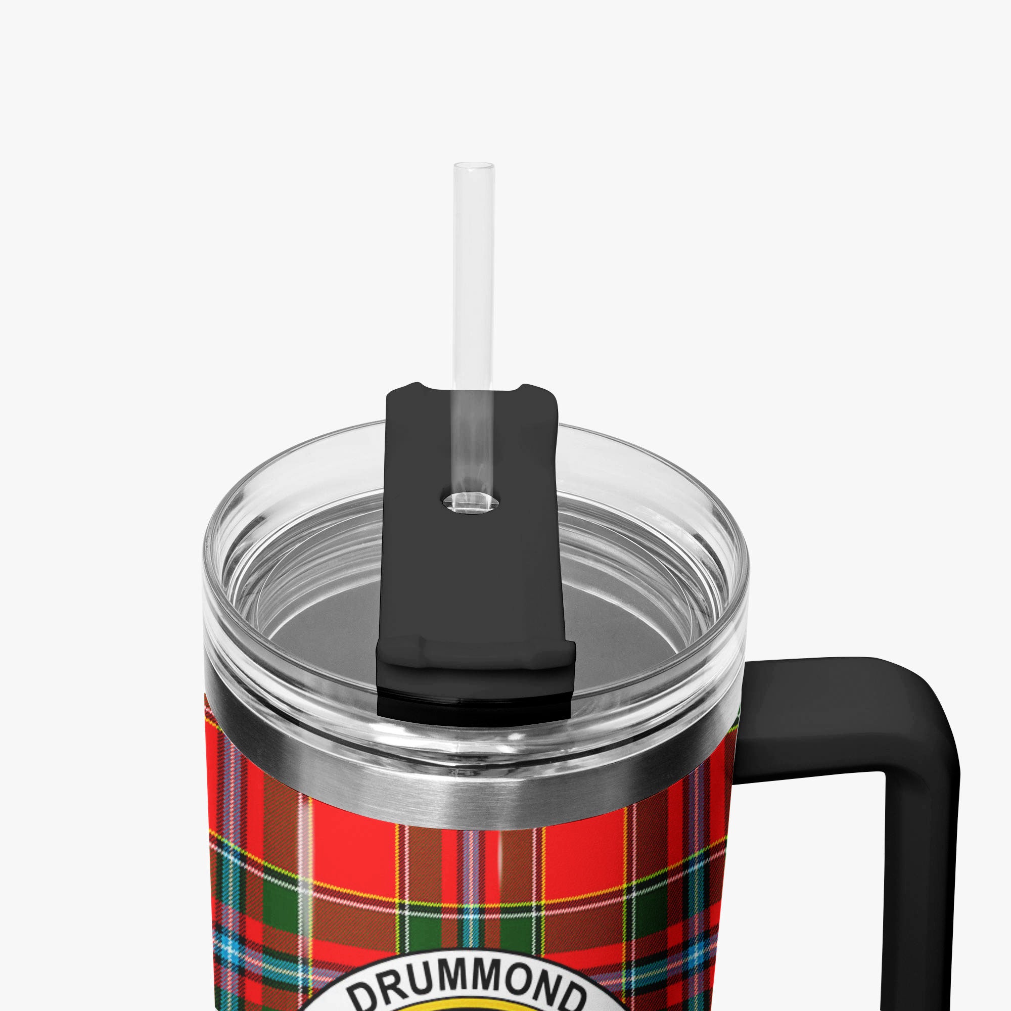 Drummond of Perth Tartan Crest 40 oz Insulated Tumbler with Handle
