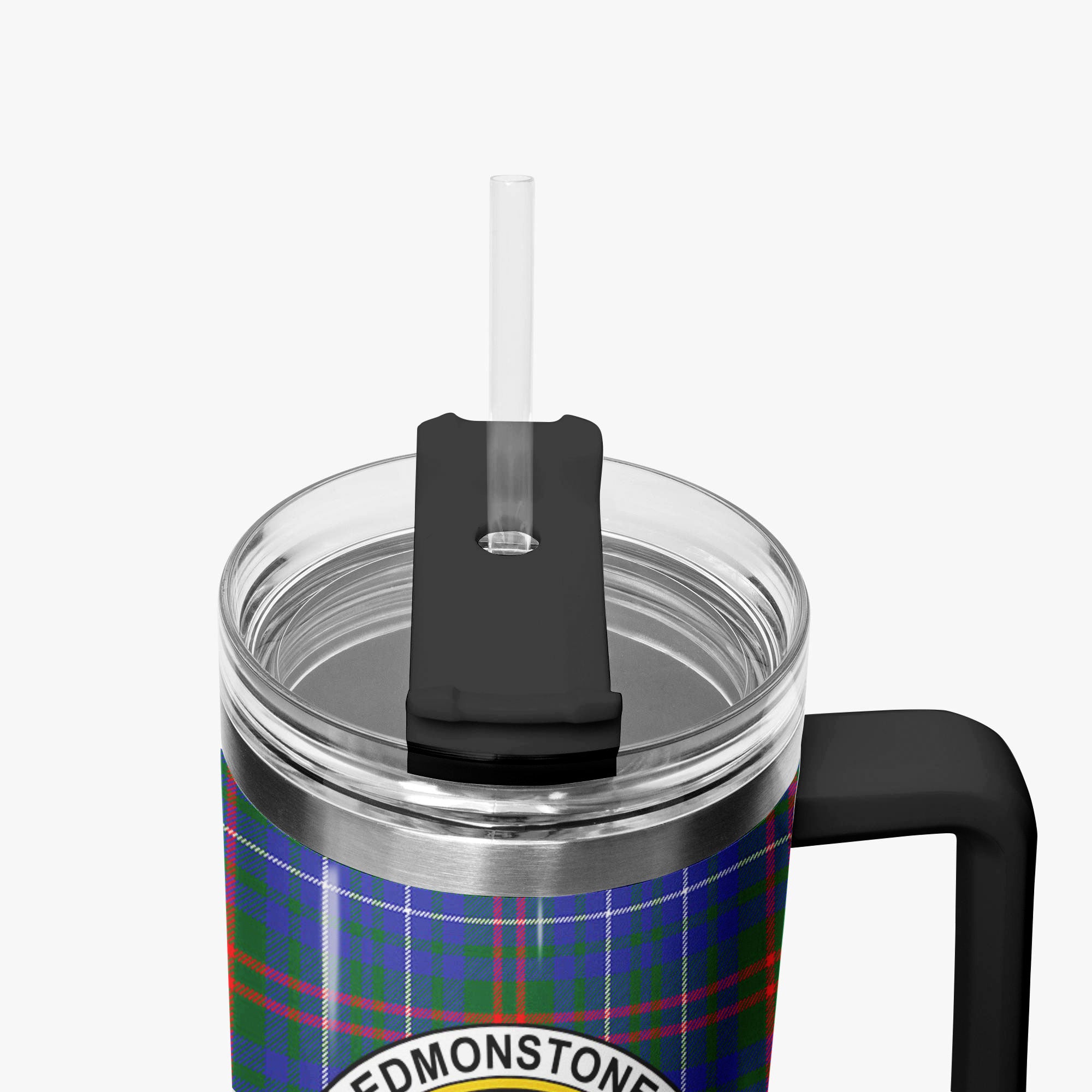 Edmonstone Tartan Crest 40 oz Insulated Tumbler with Handle
