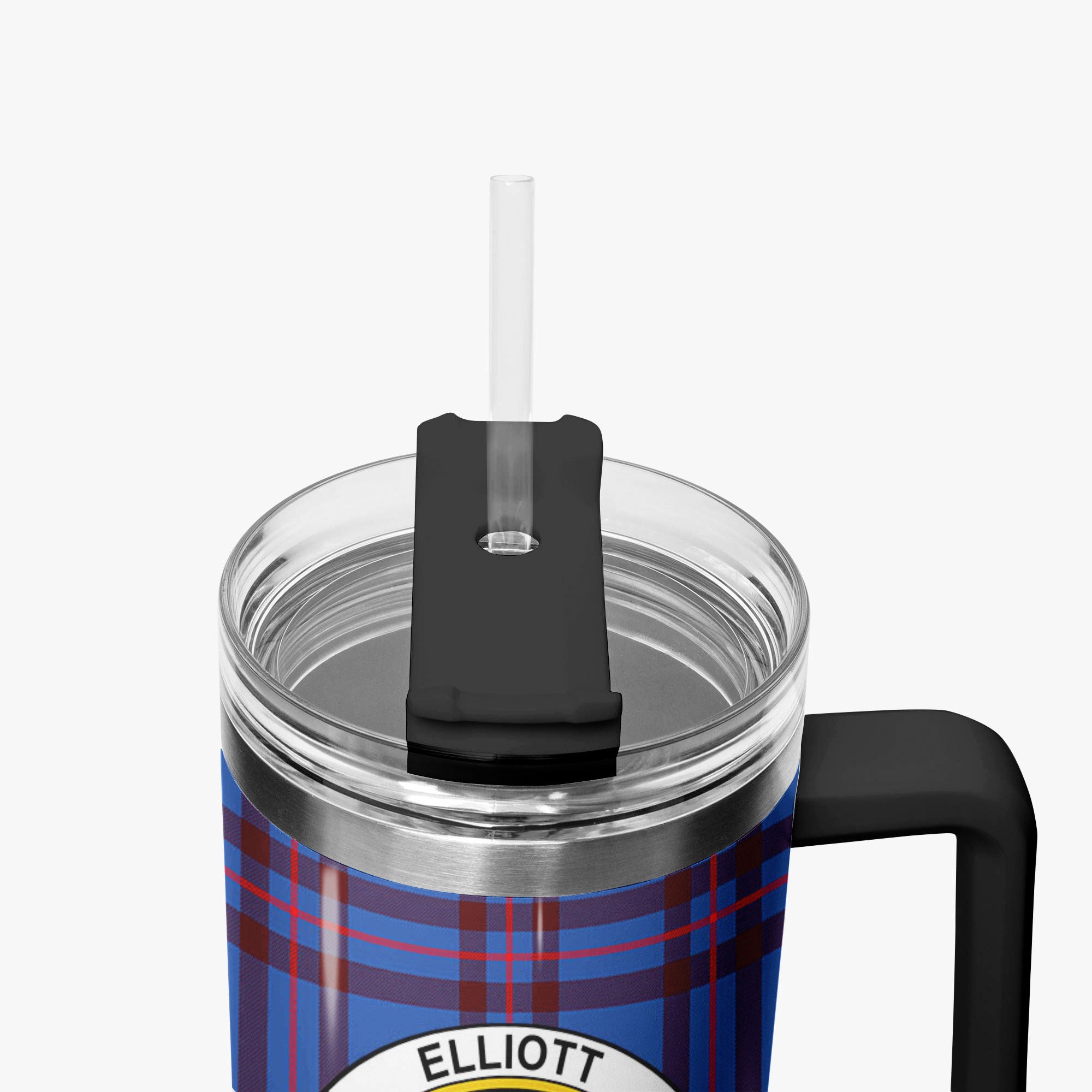 Elliott Modern Tartan Crest 40 oz Insulated Tumbler with Handle