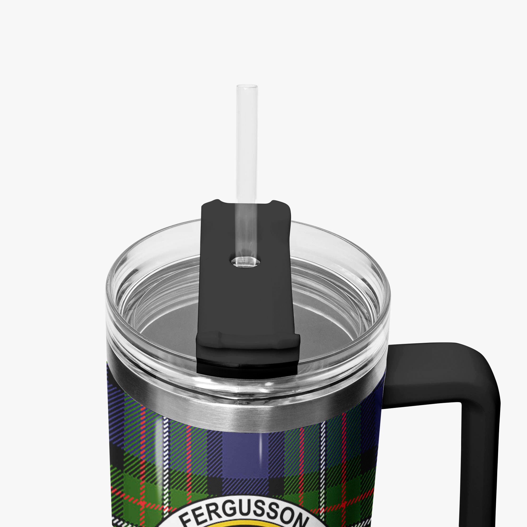 Fergusson Modern Tartan Crest 40 oz Insulated Tumbler with Handle