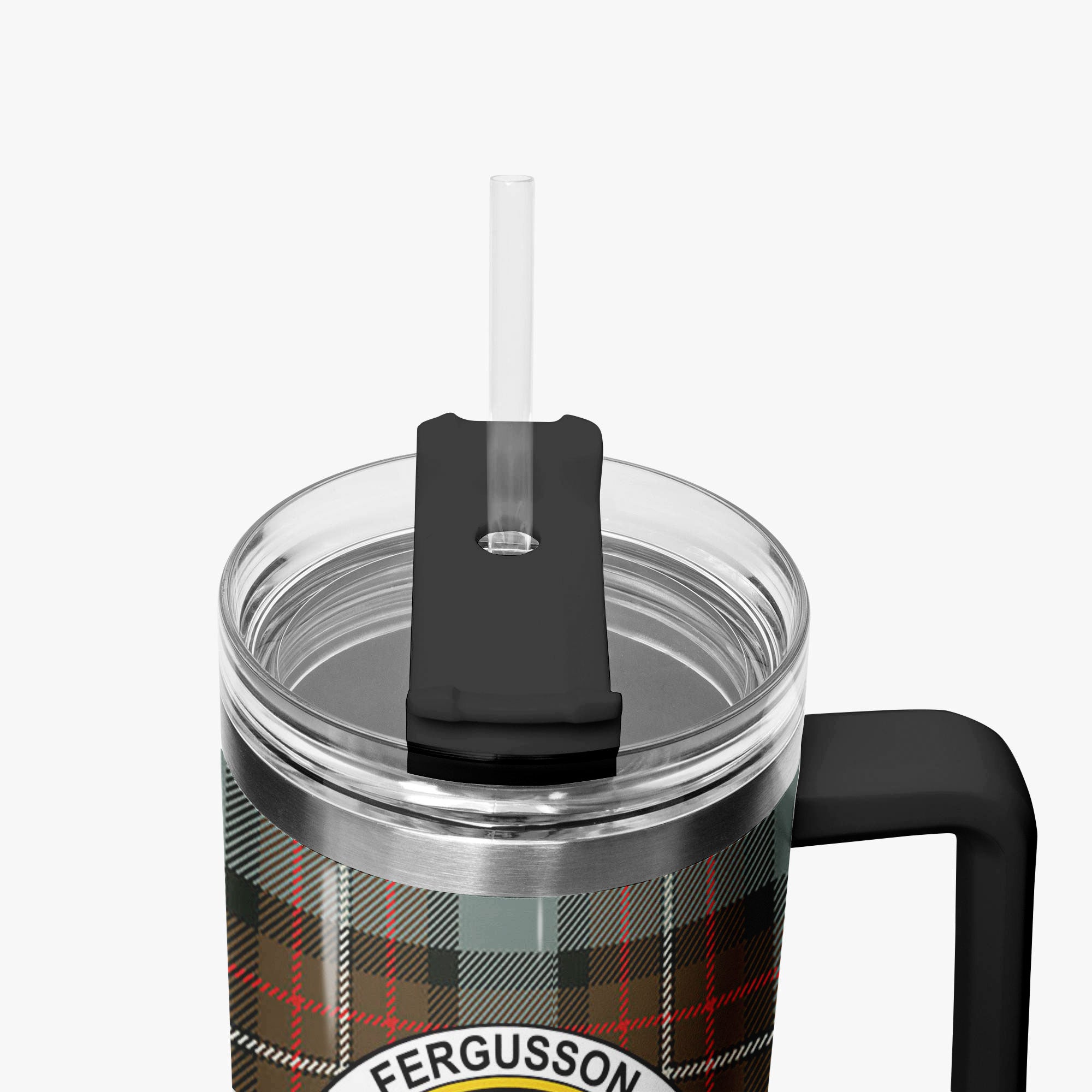 Fergusson Weathered Tartan Crest 40 oz Insulated Tumbler with Handle