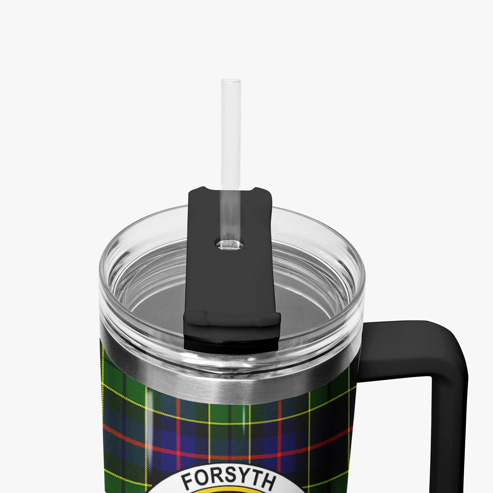Forsyth Modern Tartan Crest 40 oz Insulated Tumbler with Handle