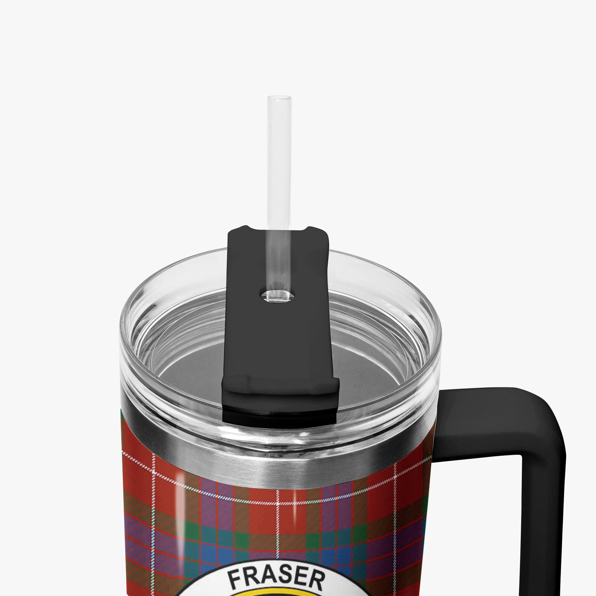 Fraser (of Lovat) Ancient Tartan Crest 40 oz Insulated Tumbler with Handle