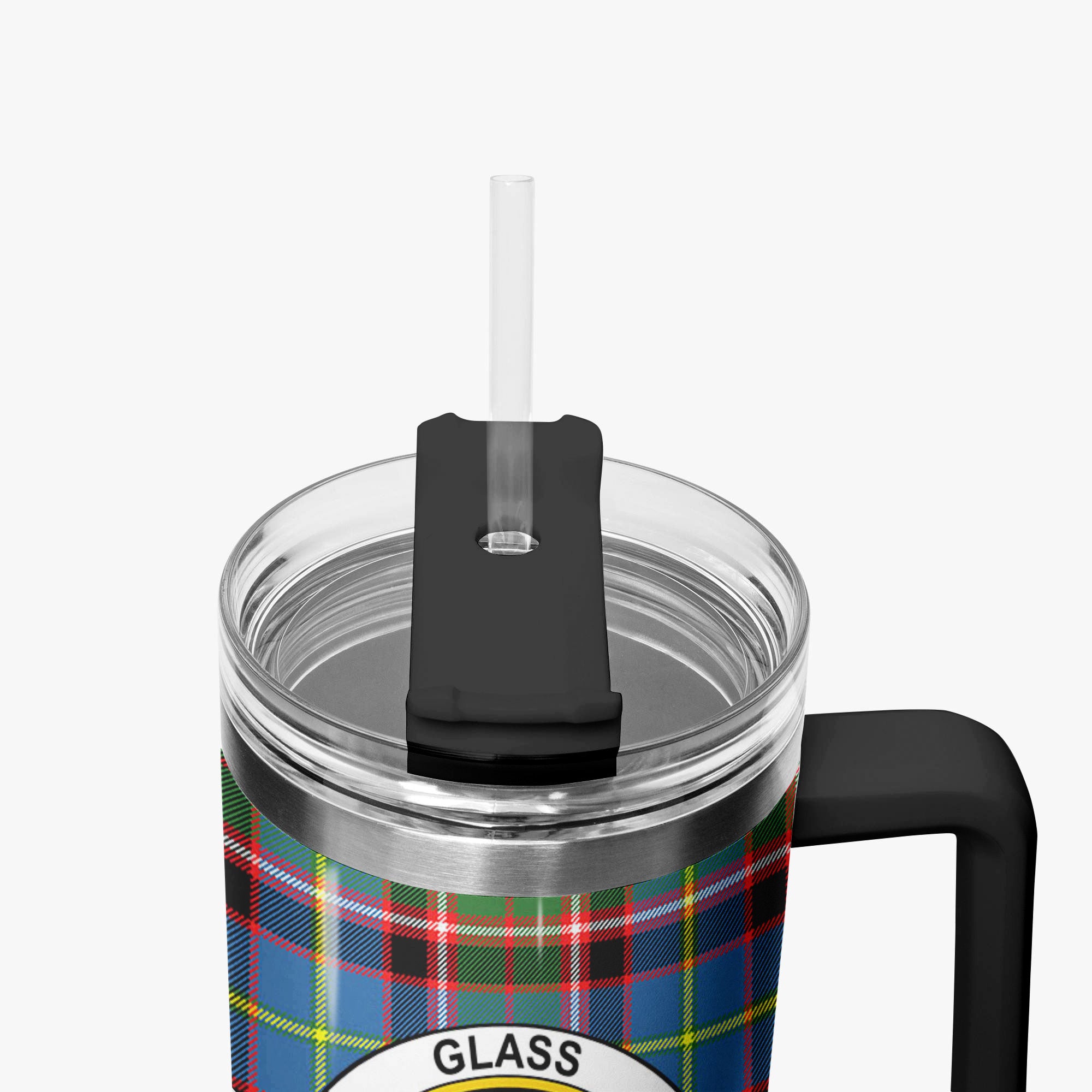 Glass Tartan Crest 40 oz Insulated Tumbler with Handle