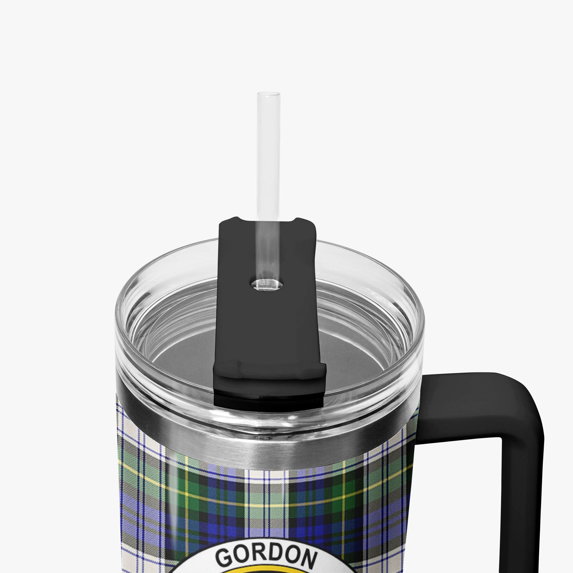 Gordon Dress Modern Tartan Crest 40 oz Insulated Tumbler with Handle