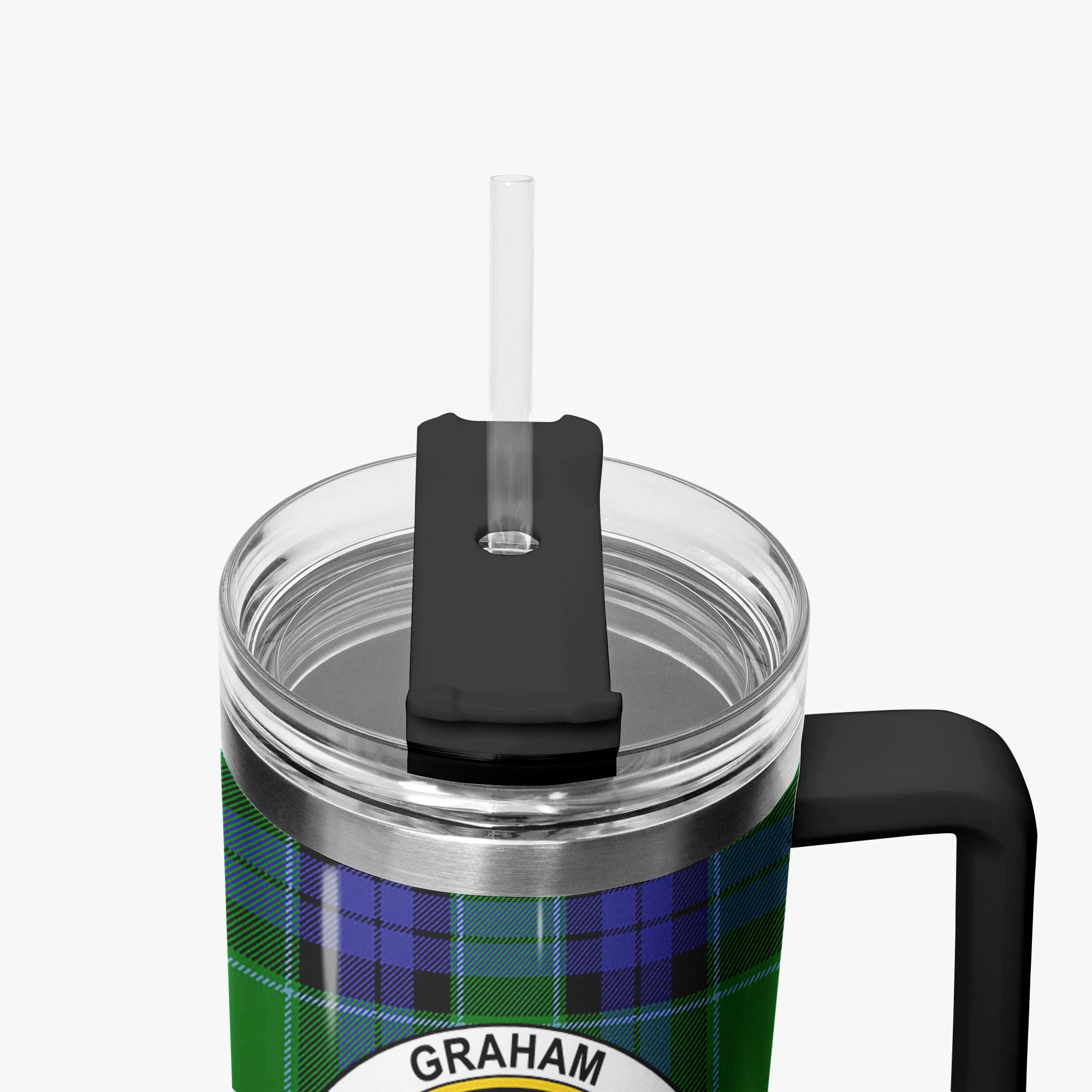 Graham of Menteith Modern Tartan Crest 40 oz Insulated Tumbler with Handle