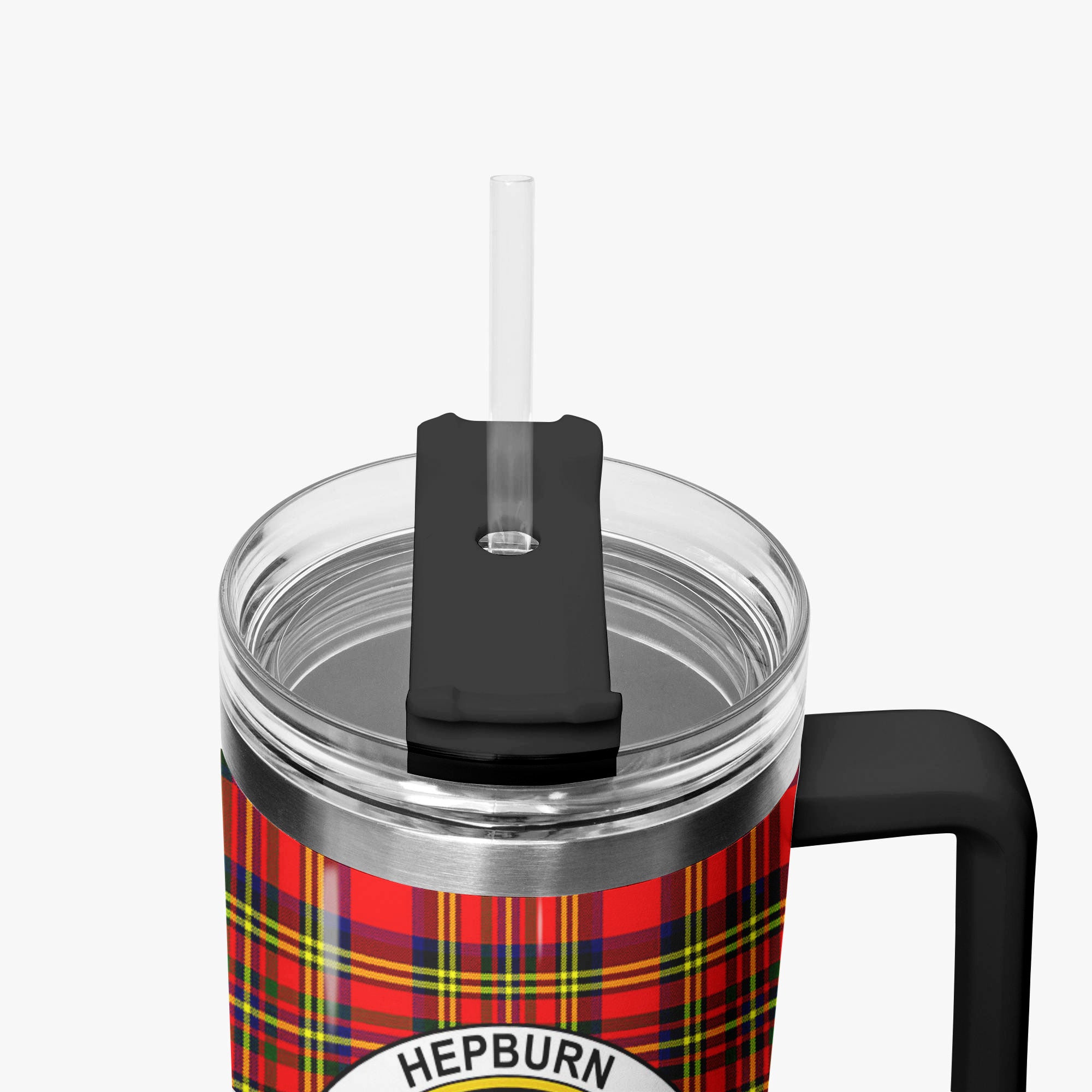 Hepburn Tartan Crest 40 oz Insulated Tumbler with Handle