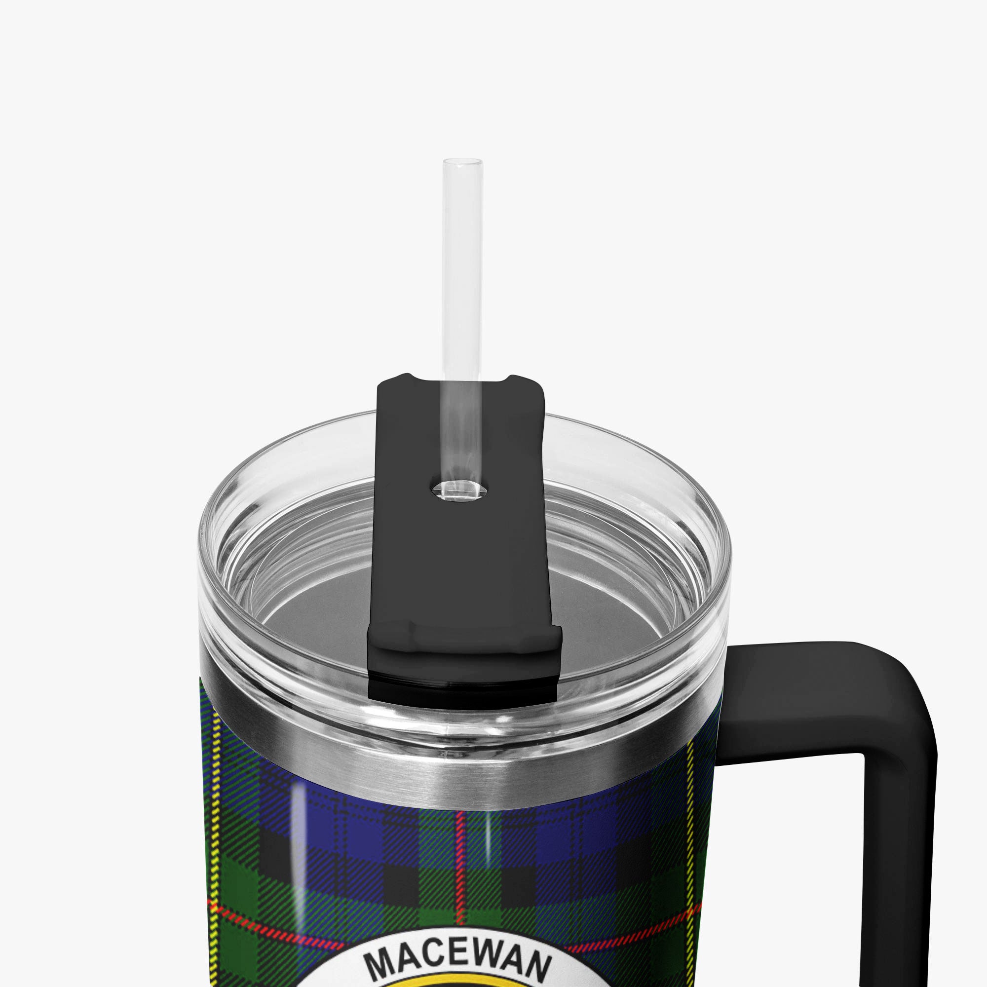 MacEwan Modern Tartan Crest 40 oz Insulated Tumbler with Handle