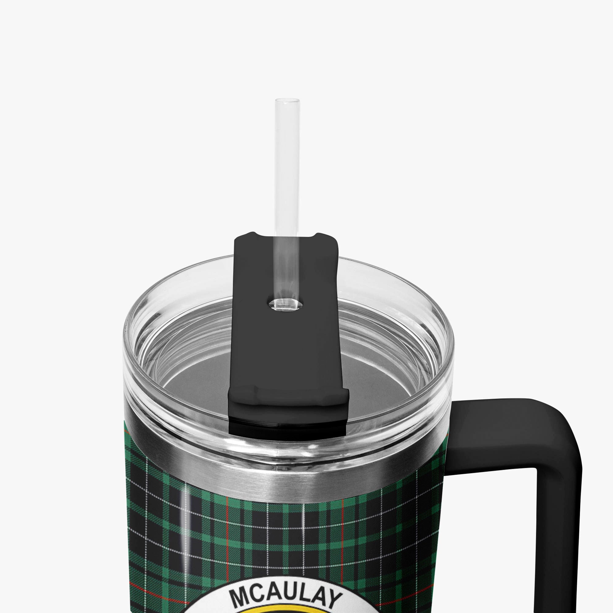 McAulay Hunting Ancient Tartan Crest 40 oz Insulated Tumbler with Handle